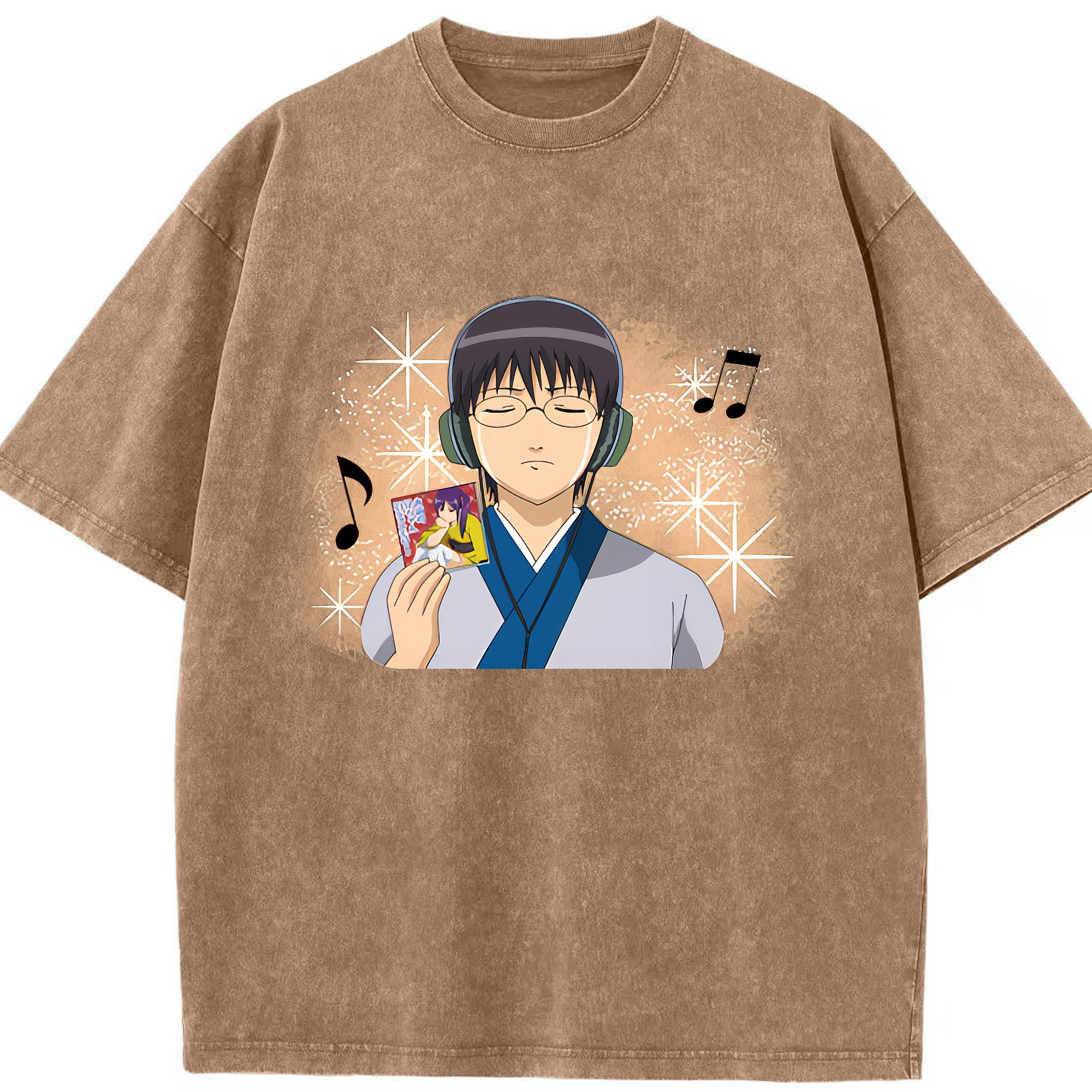 （画像用） ぎんたま 坂田銀時（さかたぎんとき） 神楽 志村新八（しむら しんぱち） GINTAMA Sakata Gintoki Kagura Shimura Shinpachi 綿100% ヴィンテージ風 半袖Tシャツ（フロントプリント）