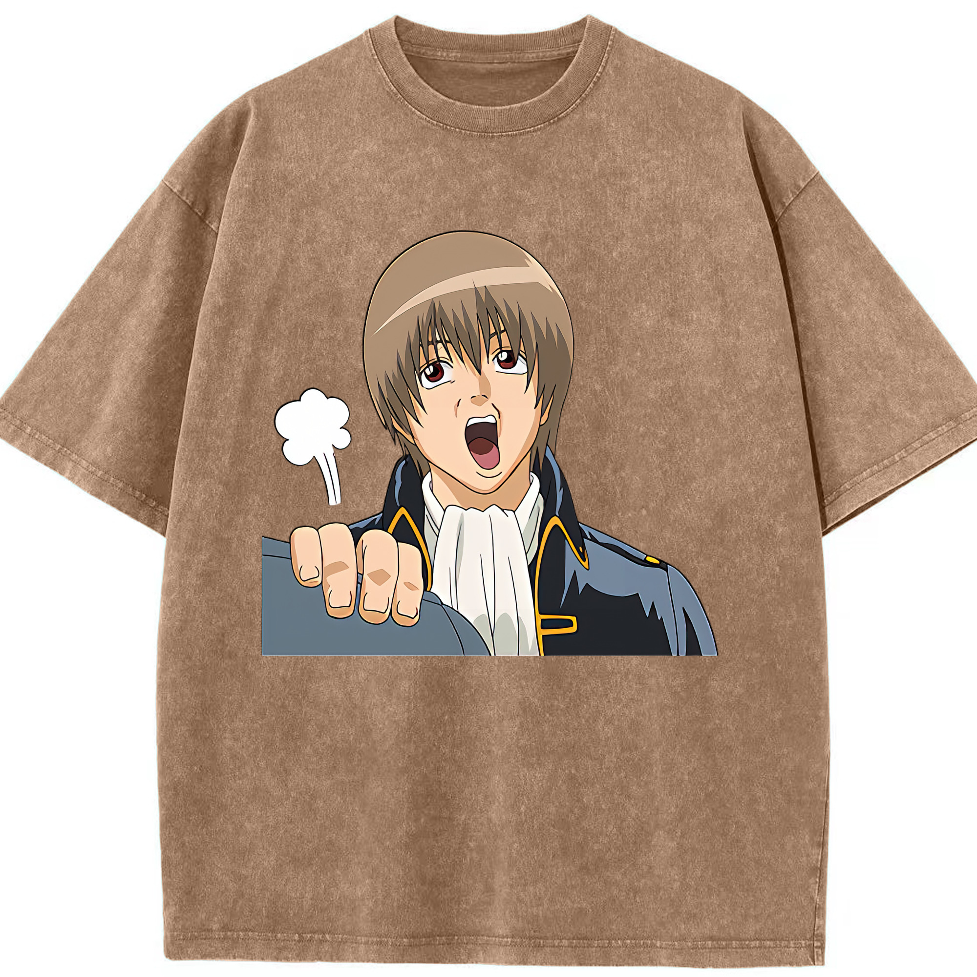 （画像用） ぎんたま 坂田銀時（さかたぎんとき） 神楽 志村新八（しむら しんぱち） GINTAMA Sakata Gintoki Kagura Shimura Shinpachi 綿100% ヴィンテージ風 半袖Tシャツ（フロントプリント）