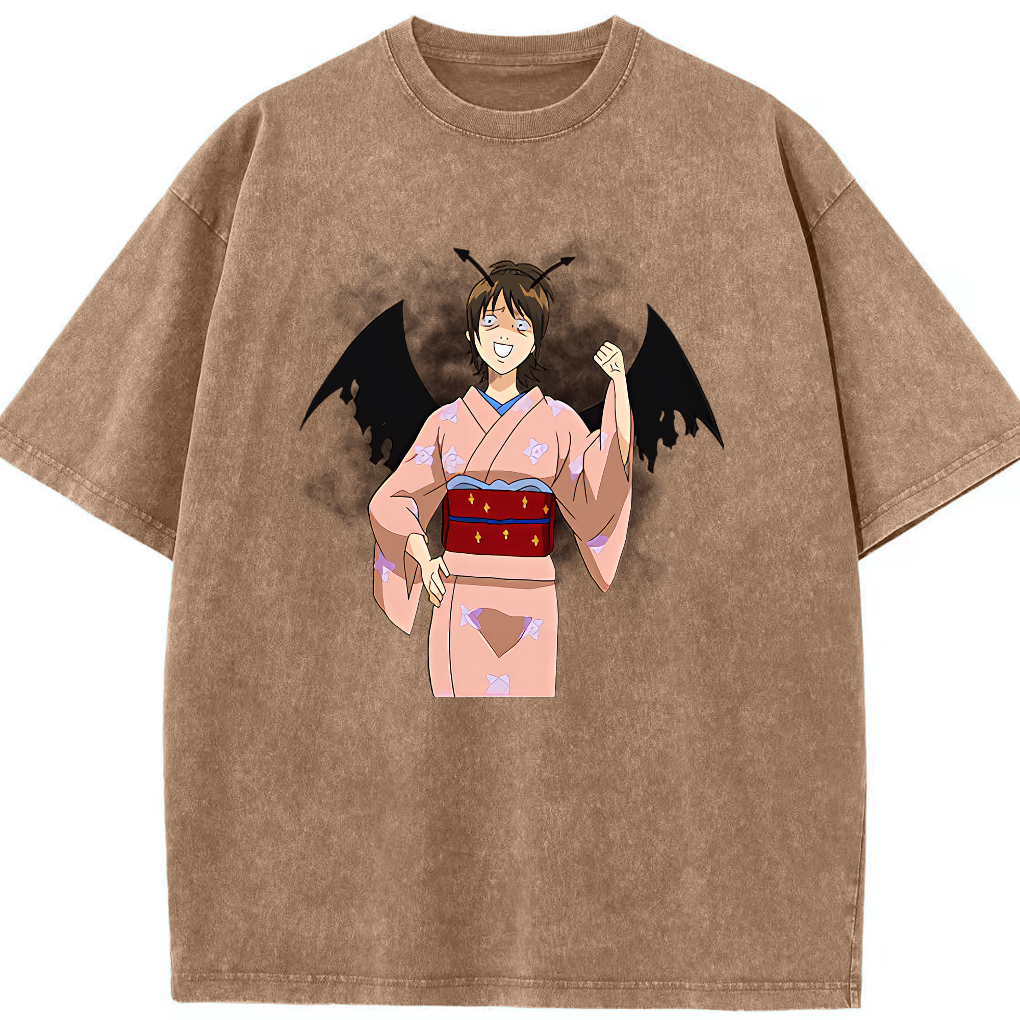 （画像用） ぎんたま 坂田銀時（さかたぎんとき） 神楽 志村新八（しむら しんぱち） GINTAMA Sakata Gintoki Kagura Shimura Shinpachi 綿100% ヴィンテージ風 半袖Tシャツ（フロントプリント）