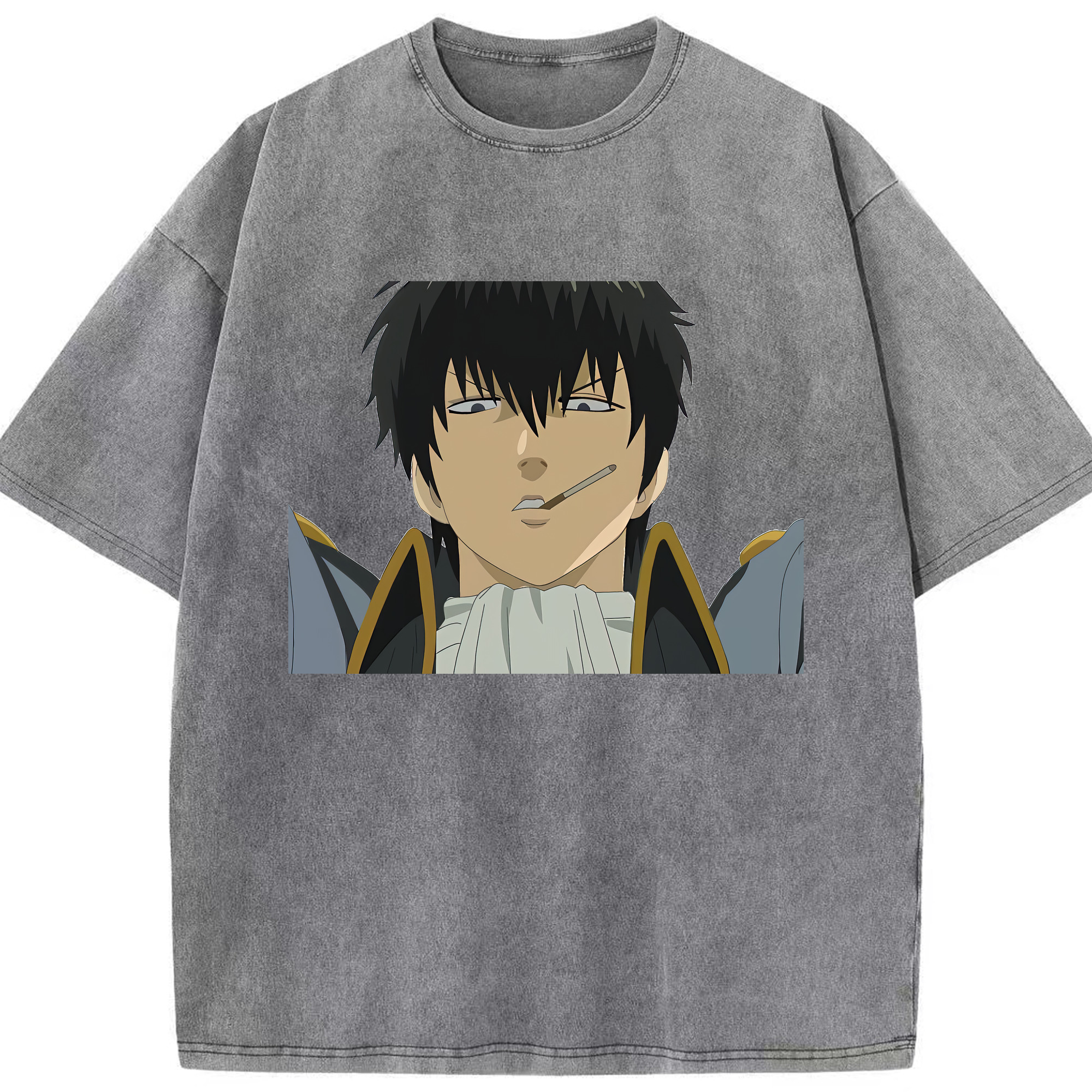 （画像用） ぎんたま 坂田銀時（さかたぎんとき） 神楽 志村新八（しむら しんぱち） GINTAMA Sakata Gintoki Kagura Shimura Shinpachi 綿100% ヴィンテージ風 半袖Tシャツ（フロントプリント）