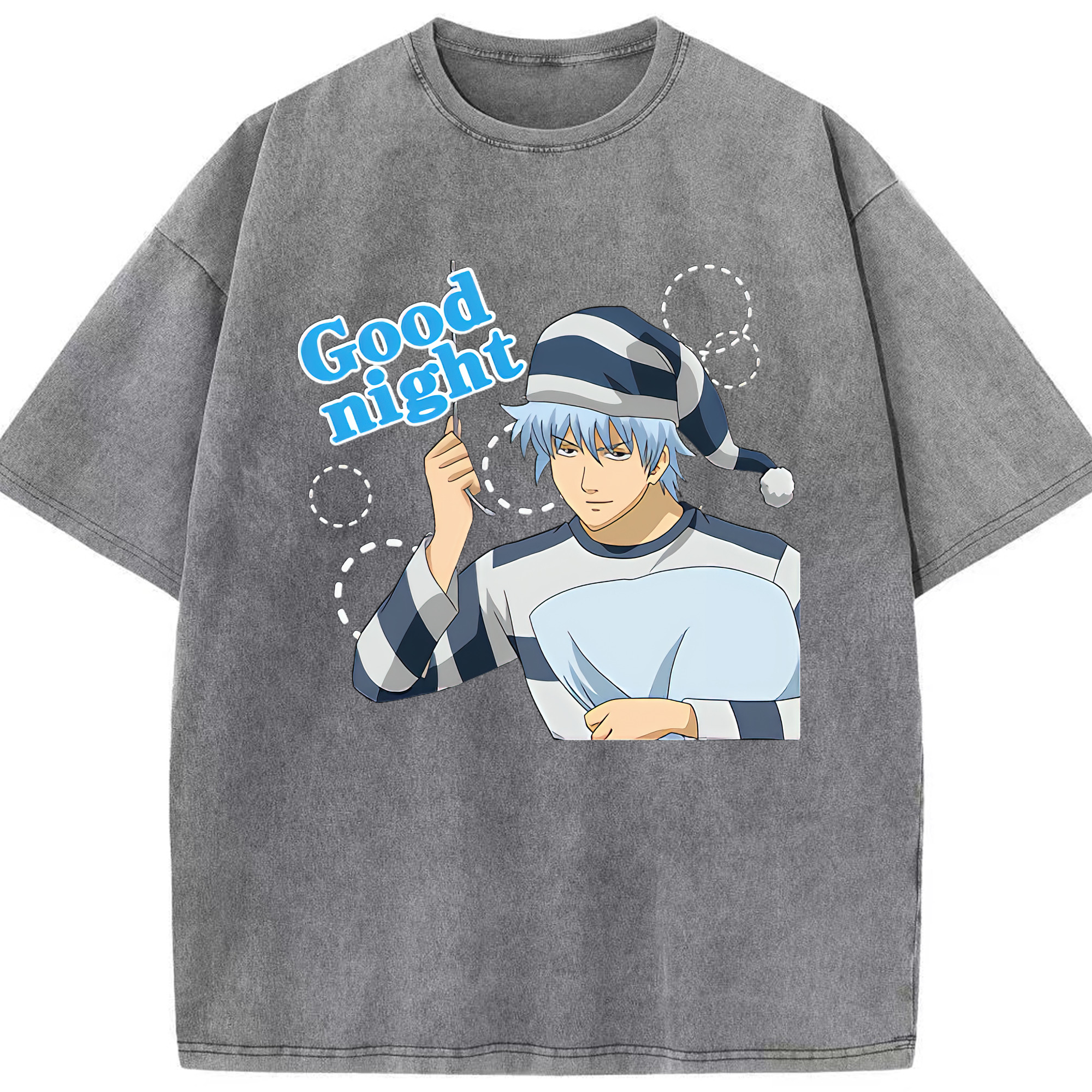 （画像用） ぎんたま 坂田銀時（さかたぎんとき） 神楽 志村新八（しむら しんぱち） GINTAMA Sakata Gintoki Kagura Shimura Shinpachi 綿100% ヴィンテージ風 半袖Tシャツ（フロントプリント）