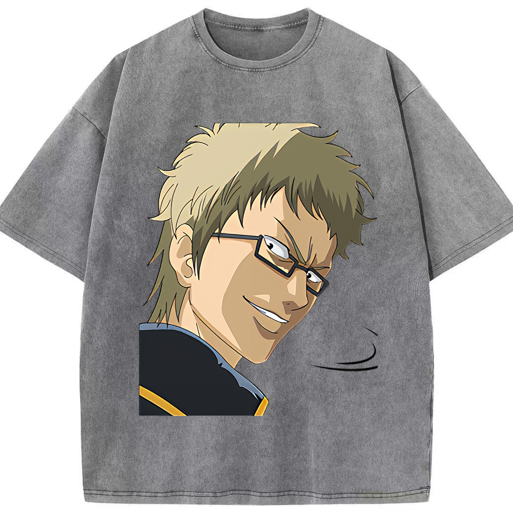 （画像用） ぎんたま 坂田銀時（さかたぎんとき） 神楽 志村新八（しむら しんぱち） GINTAMA Sakata Gintoki Kagura Shimura Shinpachi 綿100% ヴィンテージ風 半袖Tシャツ（フロントプリント）