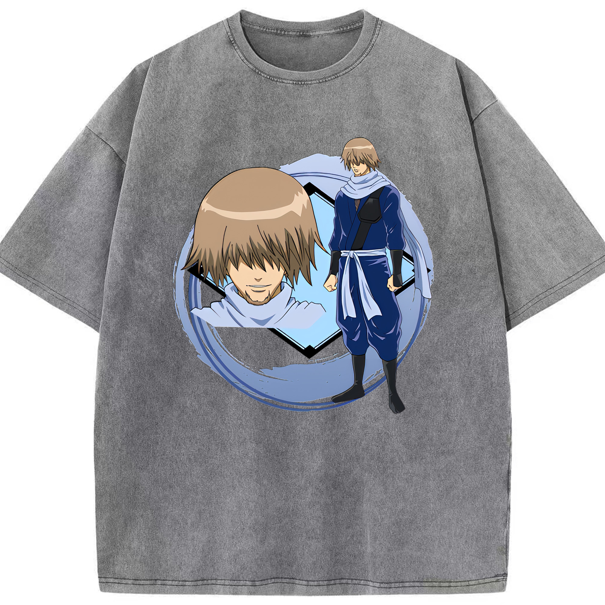 （画像用） ぎんたま 坂田銀時（さかたぎんとき） 神楽 志村新八（しむら しんぱち） GINTAMA Sakata Gintoki Kagura Shimura Shinpachi 綿100% ヴィンテージ風 半袖Tシャツ（フロントプリント）
