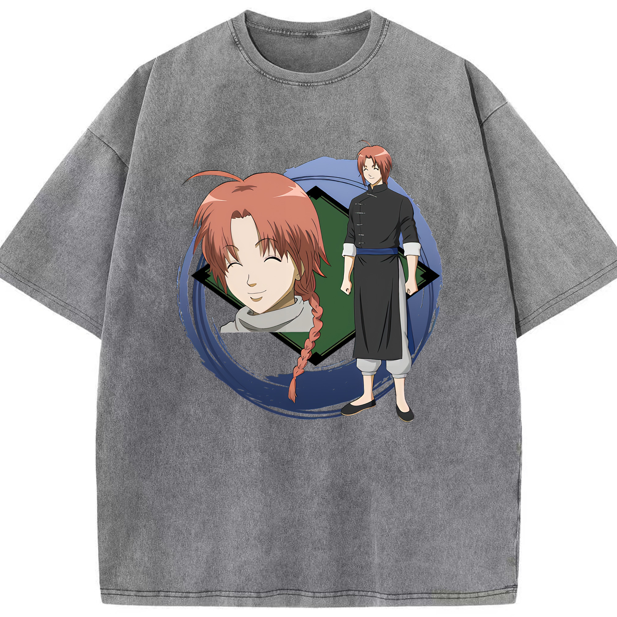 （画像用） ぎんたま 坂田銀時（さかたぎんとき） 神楽 志村新八（しむら しんぱち） GINTAMA Sakata Gintoki Kagura Shimura Shinpachi 綿100% ヴィンテージ風 半袖Tシャツ（フロントプリント）