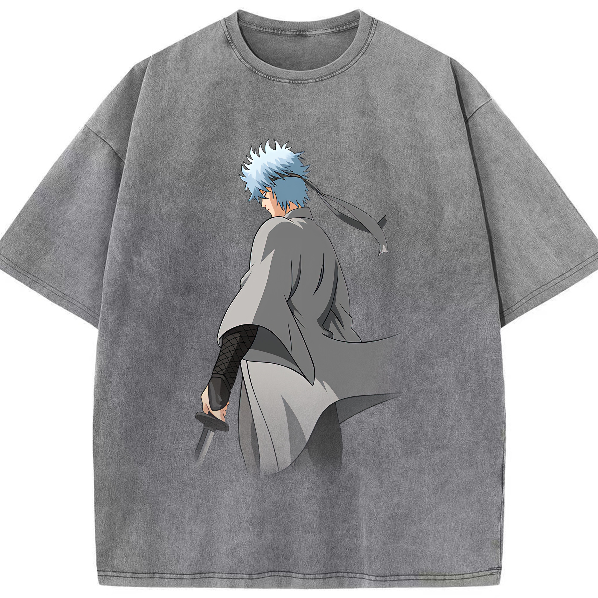 （画像用） ぎんたま 坂田銀時（さかたぎんとき） 神楽 志村新八（しむら しんぱち） GINTAMA Sakata Gintoki Kagura Shimura Shinpachi 綿100% ヴィンテージ風 半袖Tシャツ（フロントプリント）