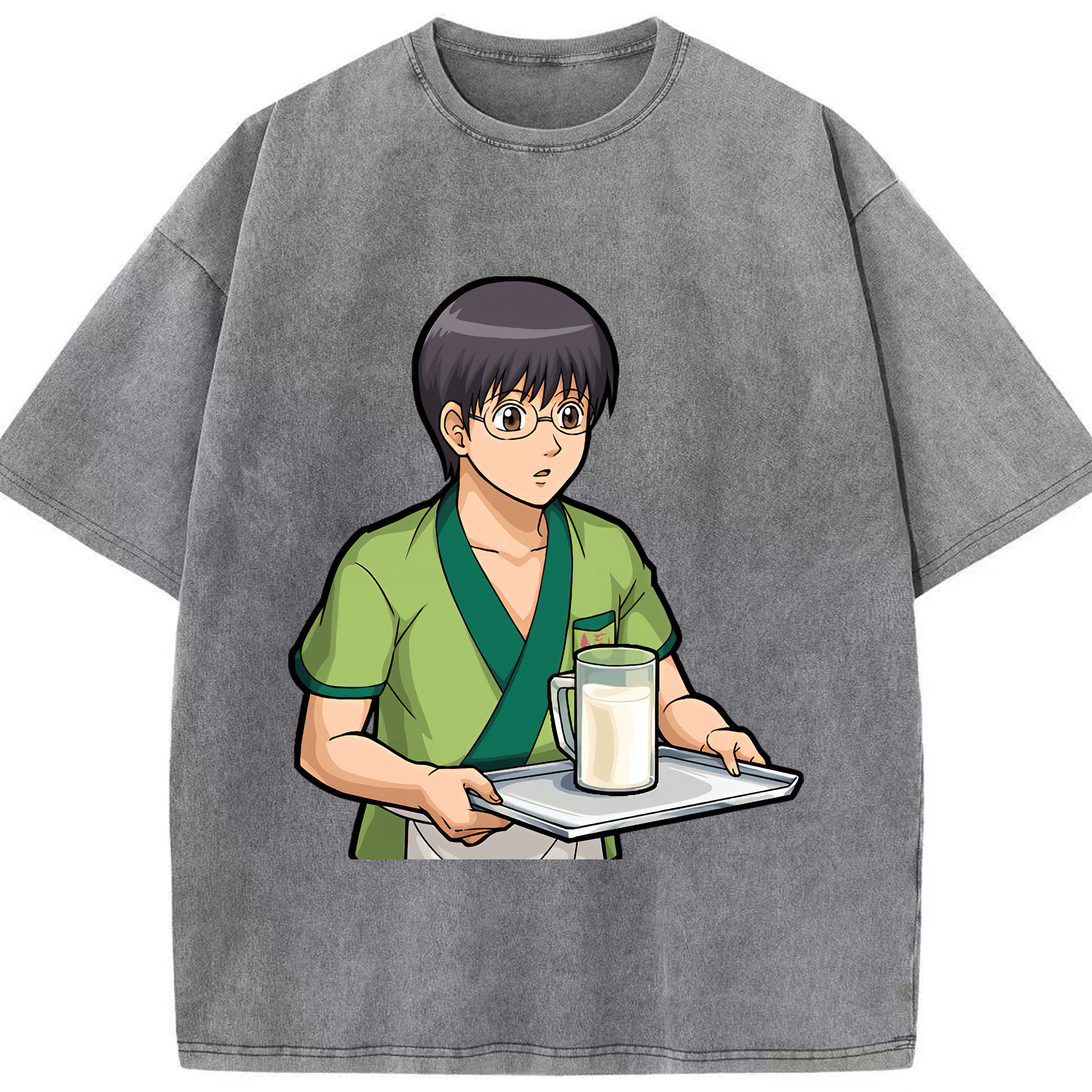 （画像用） ぎんたま 坂田銀時（さかたぎんとき） 神楽 志村新八（しむら しんぱち） GINTAMA Sakata Gintoki Kagura Shimura Shinpachi 綿100% ヴィンテージ風 半袖Tシャツ（フロントプリント）
