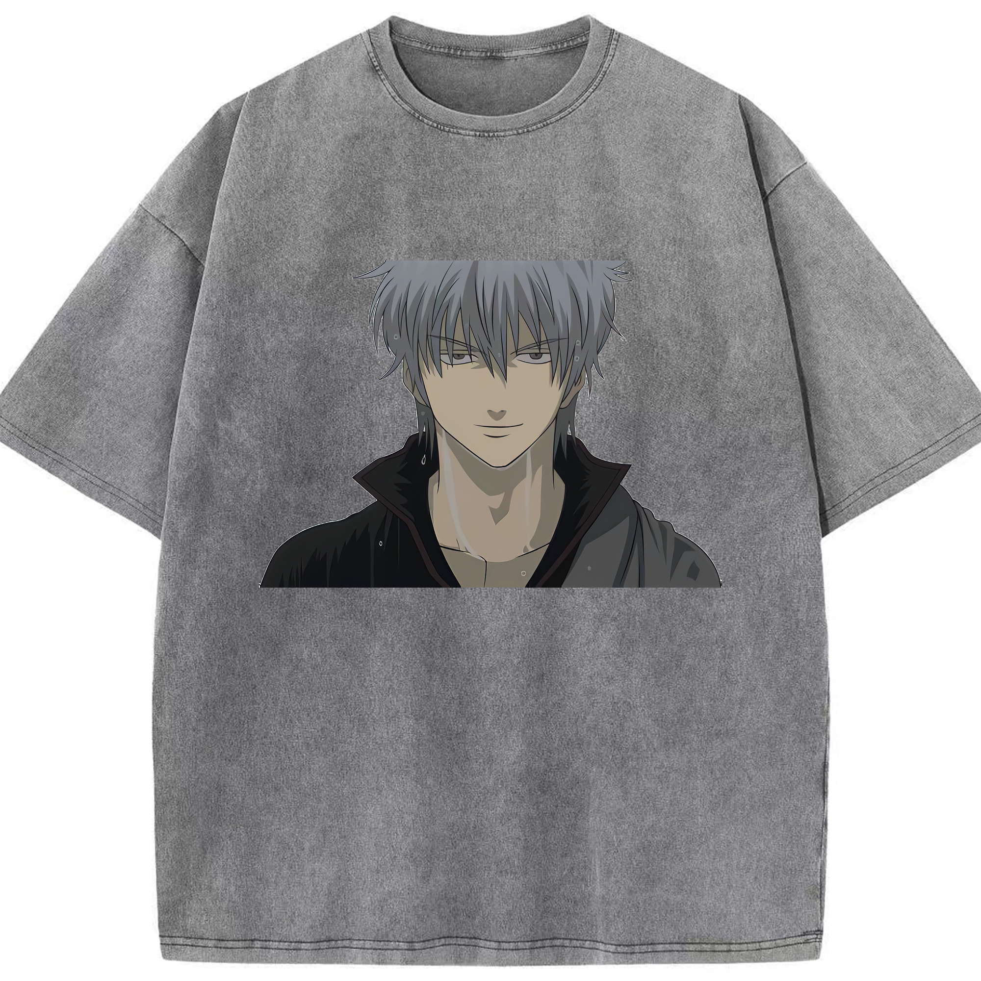 （画像用） ぎんたま 坂田銀時（さかたぎんとき） 神楽 志村新八（しむら しんぱち） GINTAMA Sakata Gintoki Kagura Shimura Shinpachi 綿100% ヴィンテージ風 半袖Tシャツ（フロントプリント）