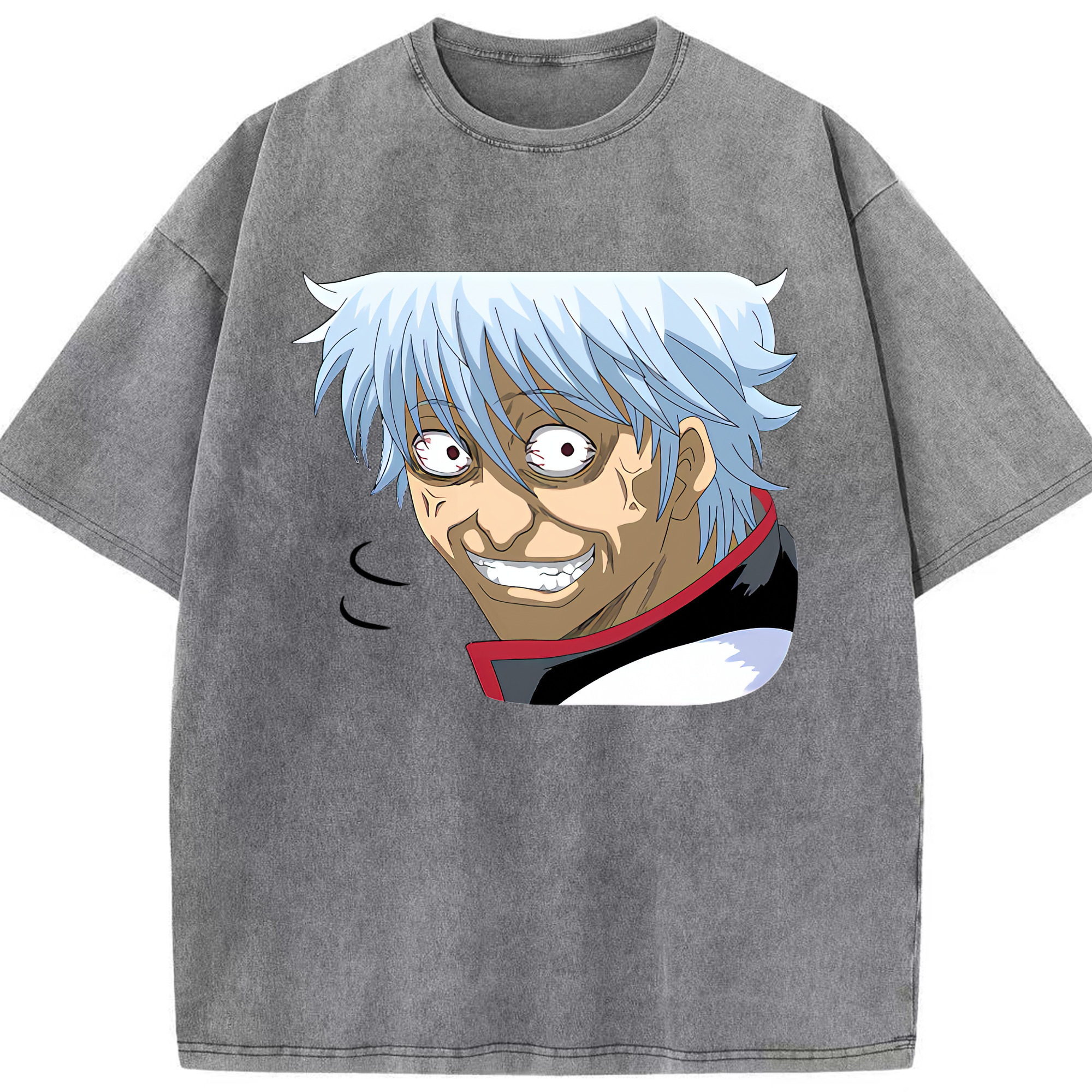 （画像用） ぎんたま 坂田銀時（さかたぎんとき） 神楽 志村新八（しむら しんぱち） GINTAMA Sakata Gintoki Kagura Shimura Shinpachi 綿100% ヴィンテージ風 半袖Tシャツ（フロントプリント）