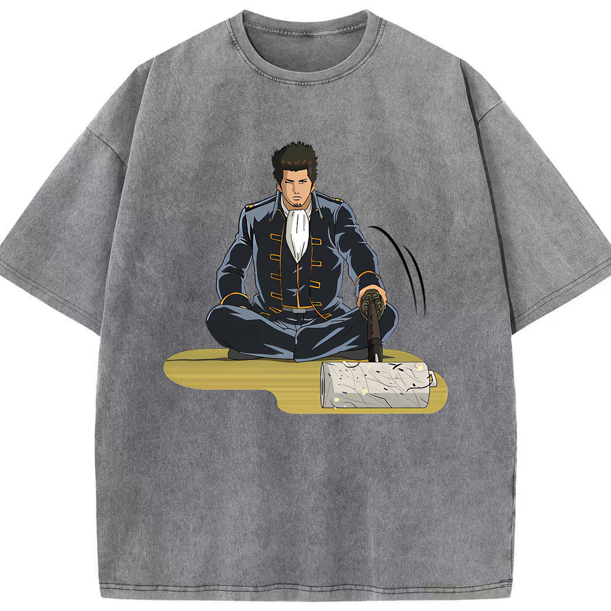 （画像用） ぎんたま 坂田銀時（さかたぎんとき） 神楽 志村新八（しむら しんぱち） GINTAMA Sakata Gintoki Kagura Shimura Shinpachi 綿100% ヴィンテージ風 半袖Tシャツ（フロントプリント）