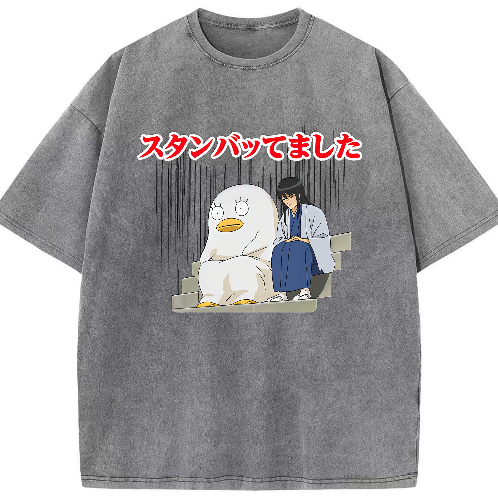 （画像用） ぎんたま 坂田銀時（さかたぎんとき） 神楽 志村新八（しむら しんぱち） GINTAMA Sakata Gintoki Kagura Shimura Shinpachi 綿100% ヴィンテージ風 半袖Tシャツ（フロントプリント）
