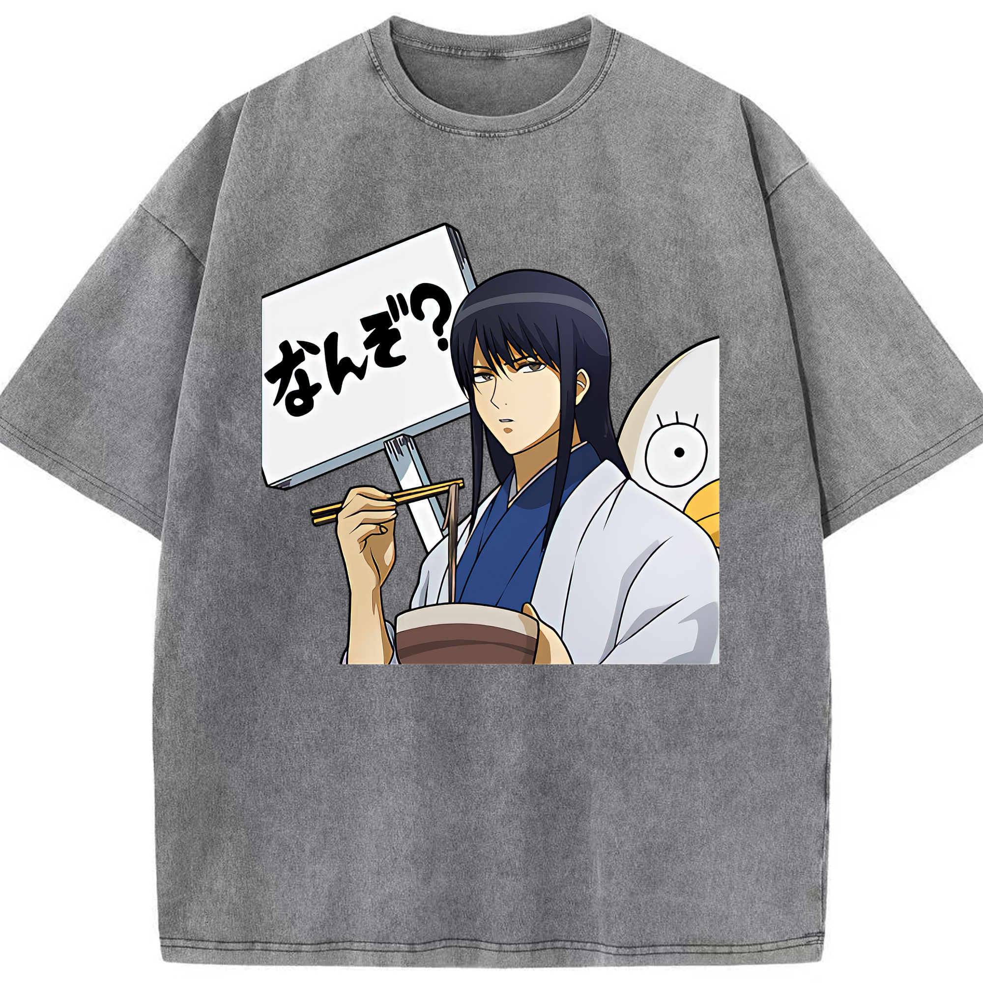 （画像用） ぎんたま 坂田銀時（さかたぎんとき） 神楽 志村新八（しむら しんぱち） GINTAMA Sakata Gintoki Kagura Shimura Shinpachi 綿100% ヴィンテージ風 半袖Tシャツ（フロントプリント）