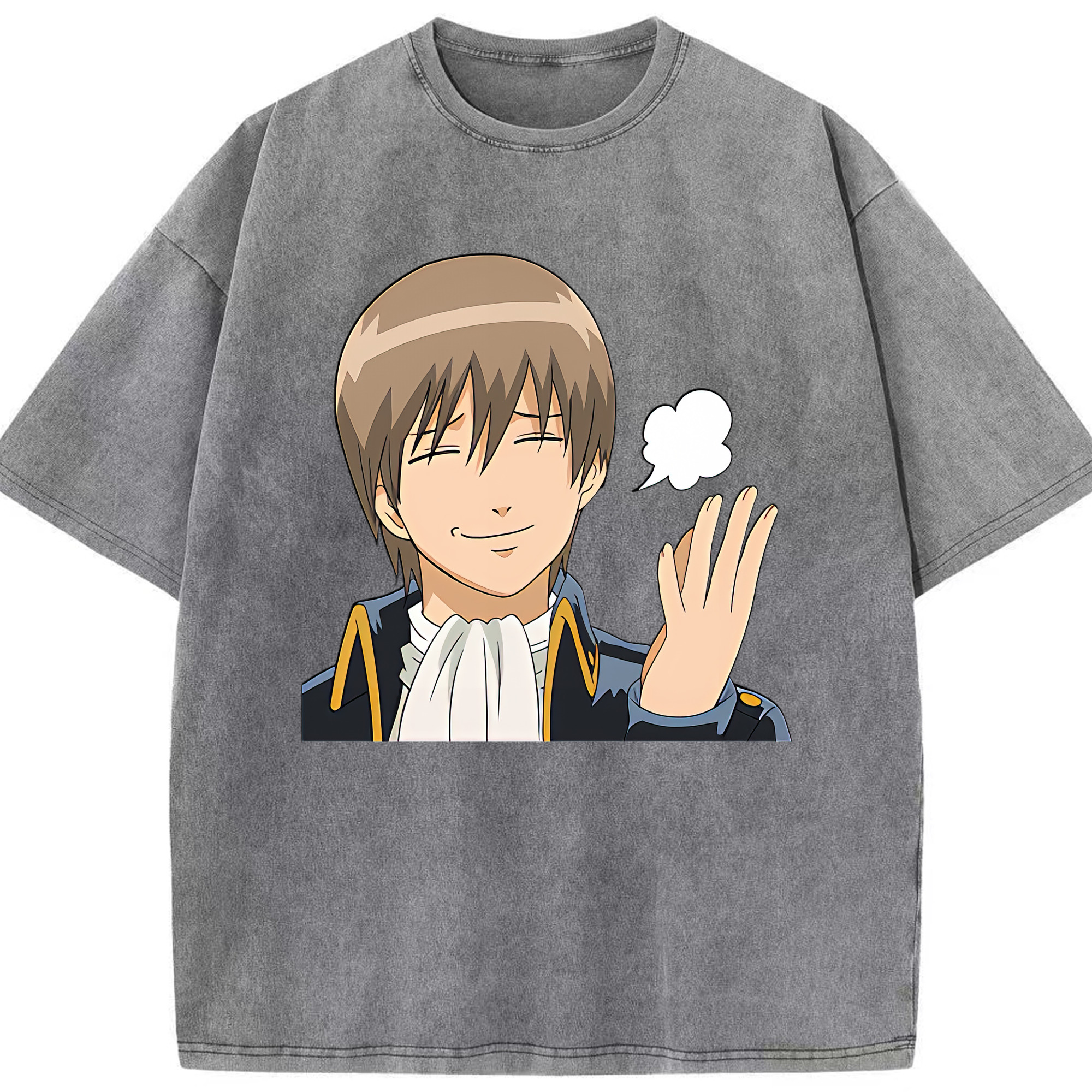 （画像用） ぎんたま 坂田銀時（さかたぎんとき） 神楽 志村新八（しむら しんぱち） GINTAMA Sakata Gintoki Kagura Shimura Shinpachi 綿100% ヴィンテージ風 半袖Tシャツ（フロントプリント）