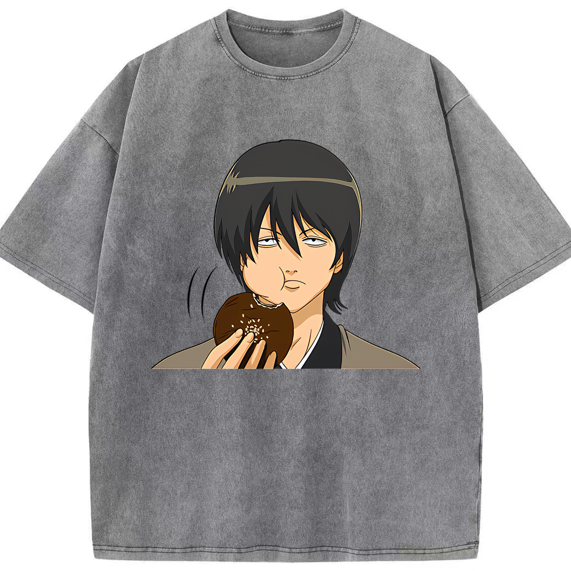 （画像用） ぎんたま 坂田銀時（さかたぎんとき） 神楽 志村新八（しむら しんぱち） GINTAMA Sakata Gintoki Kagura Shimura Shinpachi 綿100% ヴィンテージ風 半袖Tシャツ（フロントプリント）