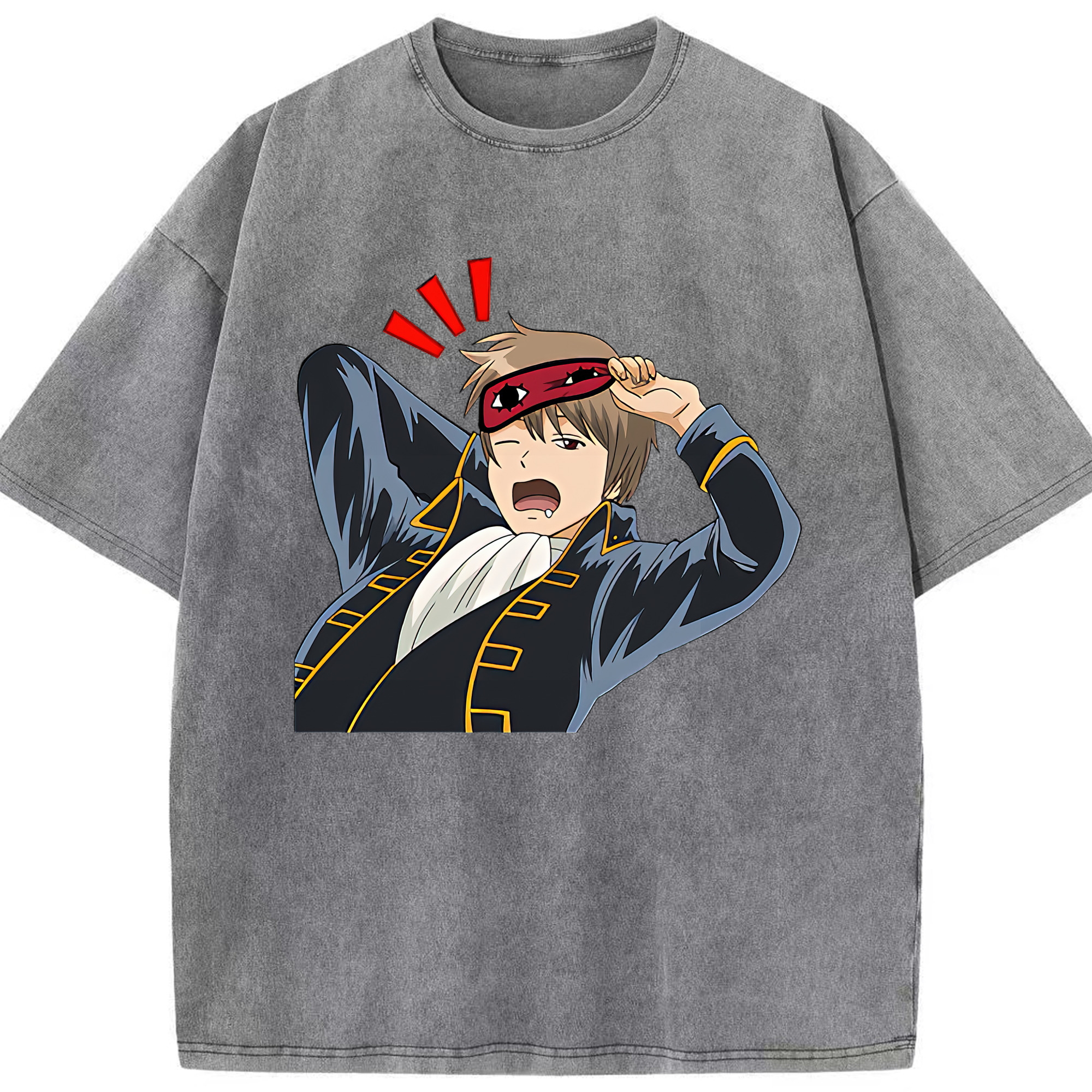 （画像用） ぎんたま 坂田銀時（さかたぎんとき） 神楽 志村新八（しむら しんぱち） GINTAMA Sakata Gintoki Kagura Shimura Shinpachi 綿100% ヴィンテージ風 半袖Tシャツ（フロントプリント）