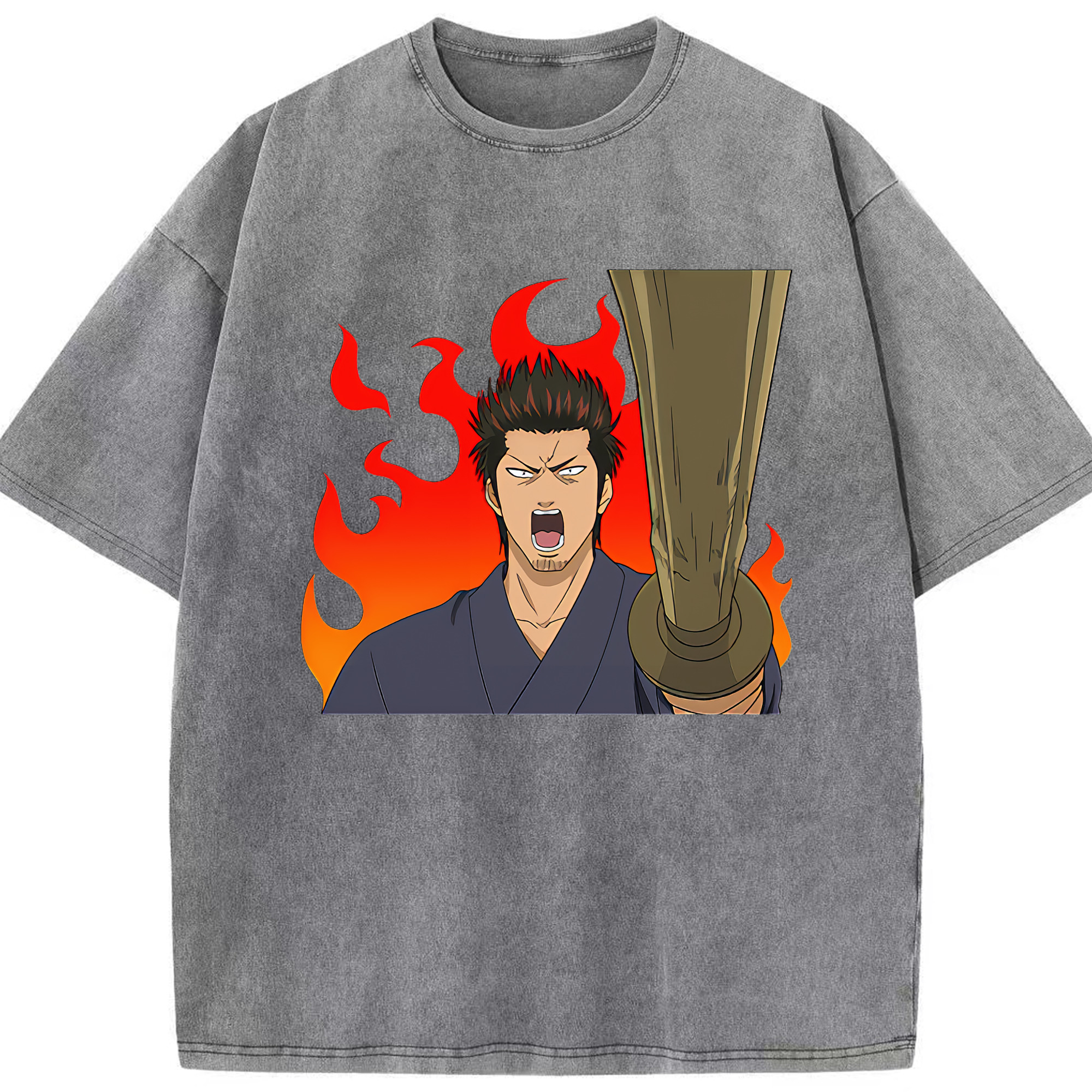 （画像用） ぎんたま 坂田銀時（さかたぎんとき） 神楽 志村新八（しむら しんぱち） GINTAMA Sakata Gintoki Kagura Shimura Shinpachi 綿100% ヴィンテージ風 半袖Tシャツ（フロントプリント）