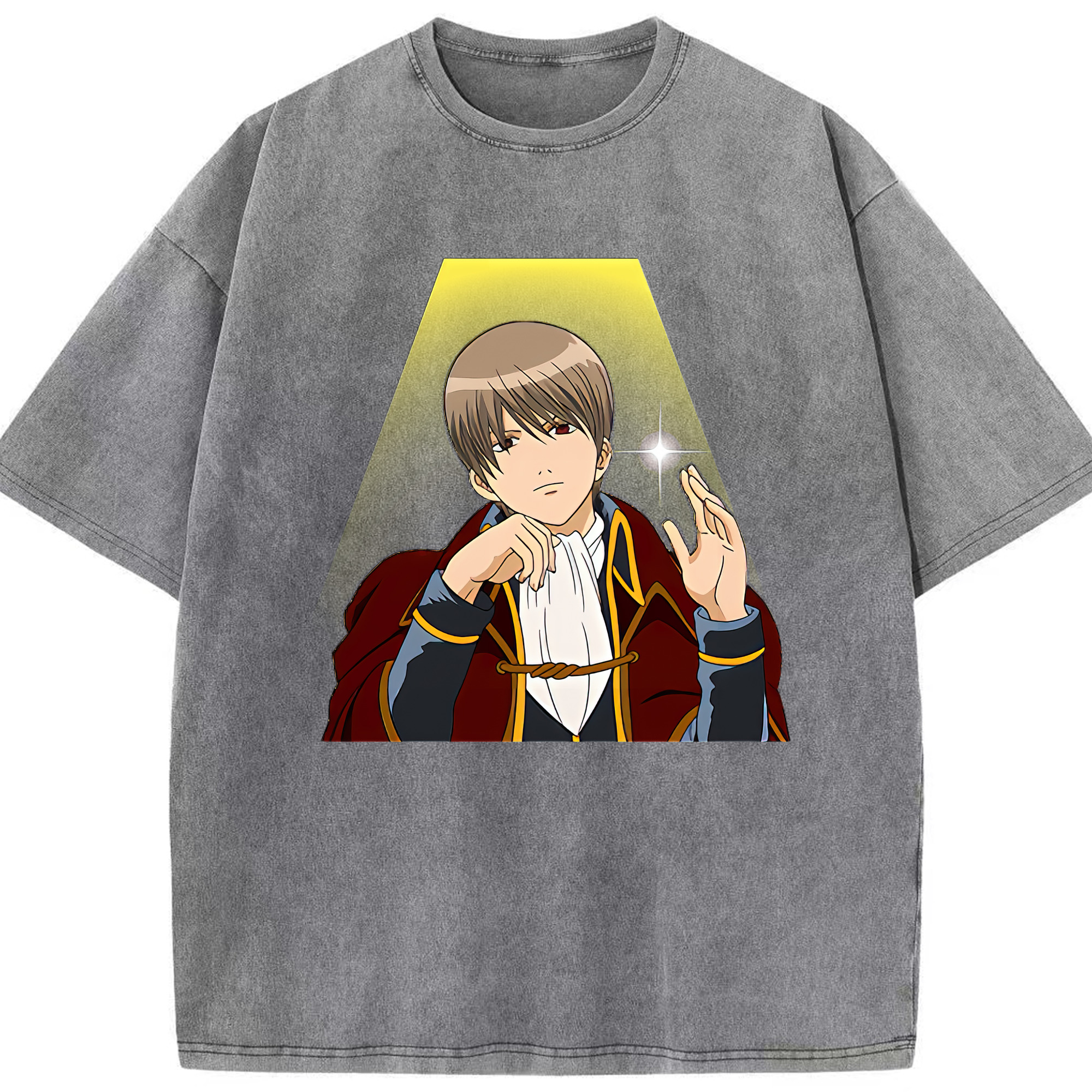 （画像用） ぎんたま 坂田銀時（さかたぎんとき） 神楽 志村新八（しむら しんぱち） GINTAMA Sakata Gintoki Kagura Shimura Shinpachi 綿100% ヴィンテージ風 半袖Tシャツ（フロントプリント）