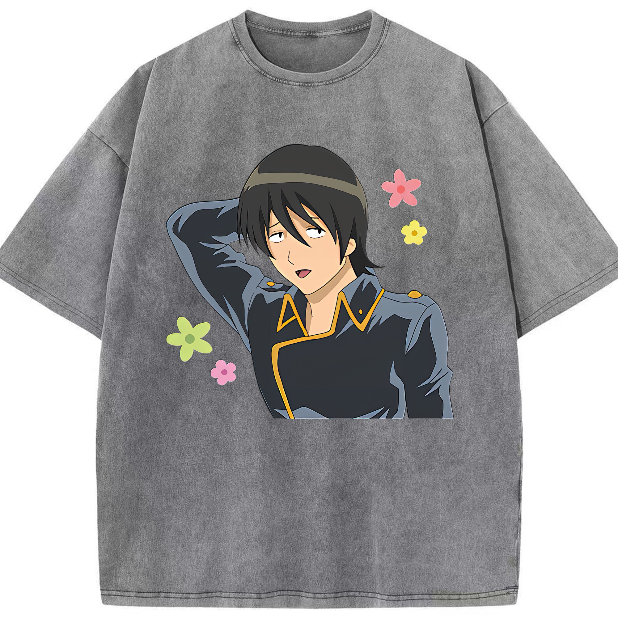 （画像用） ぎんたま 坂田銀時（さかたぎんとき） 神楽 志村新八（しむら しんぱち） GINTAMA Sakata Gintoki Kagura Shimura Shinpachi 綿100% ヴィンテージ風 半袖Tシャツ（フロントプリント）