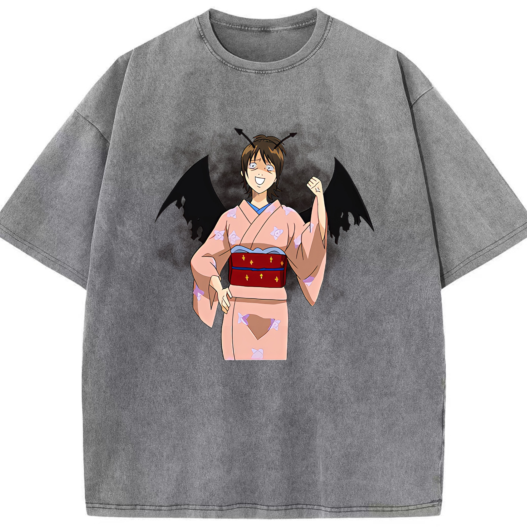 （画像用） ぎんたま 坂田銀時（さかたぎんとき） 神楽 志村新八（しむら しんぱち） GINTAMA Sakata Gintoki Kagura Shimura Shinpachi 綿100% ヴィンテージ風 半袖Tシャツ（フロントプリント）