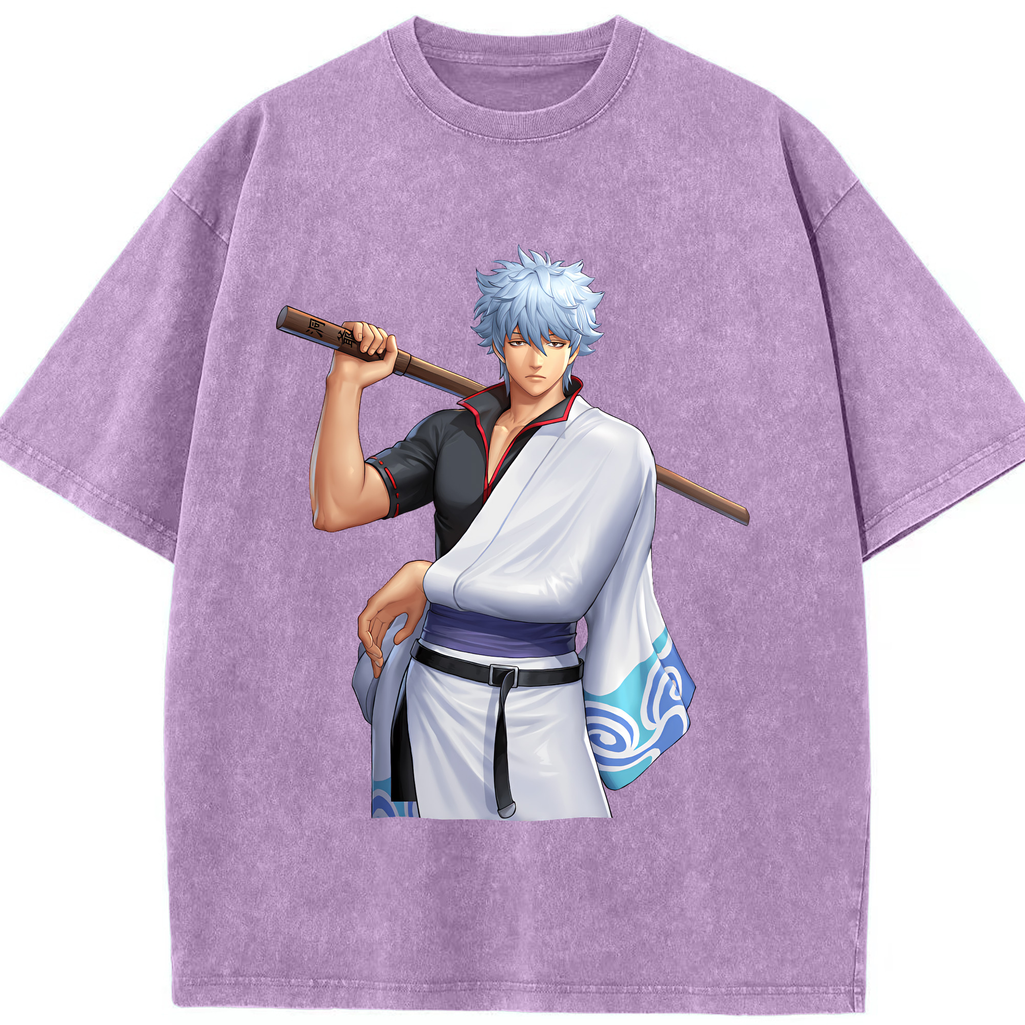（画像用） ぎんたま 坂田銀時（さかたぎんとき） 神楽 志村新八（しむら しんぱち） GINTAMA Sakata Gintoki Kagura Shimura Shinpachi 綿100% ヴィンテージ風 半袖Tシャツ（フロントプリント）