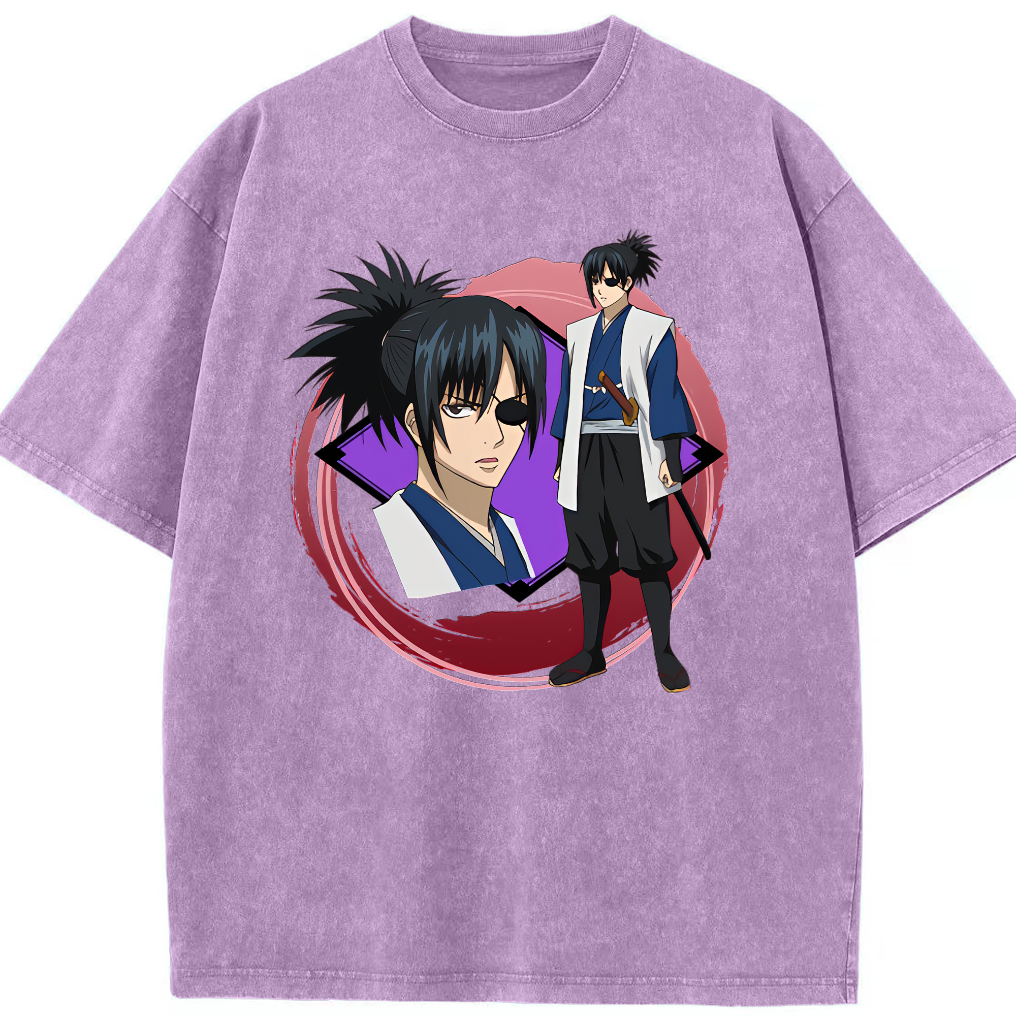 （画像用） ぎんたま 坂田銀時（さかたぎんとき） 神楽 志村新八（しむら しんぱち） GINTAMA Sakata Gintoki Kagura Shimura Shinpachi 綿100% ヴィンテージ風 半袖Tシャツ（フロントプリント）