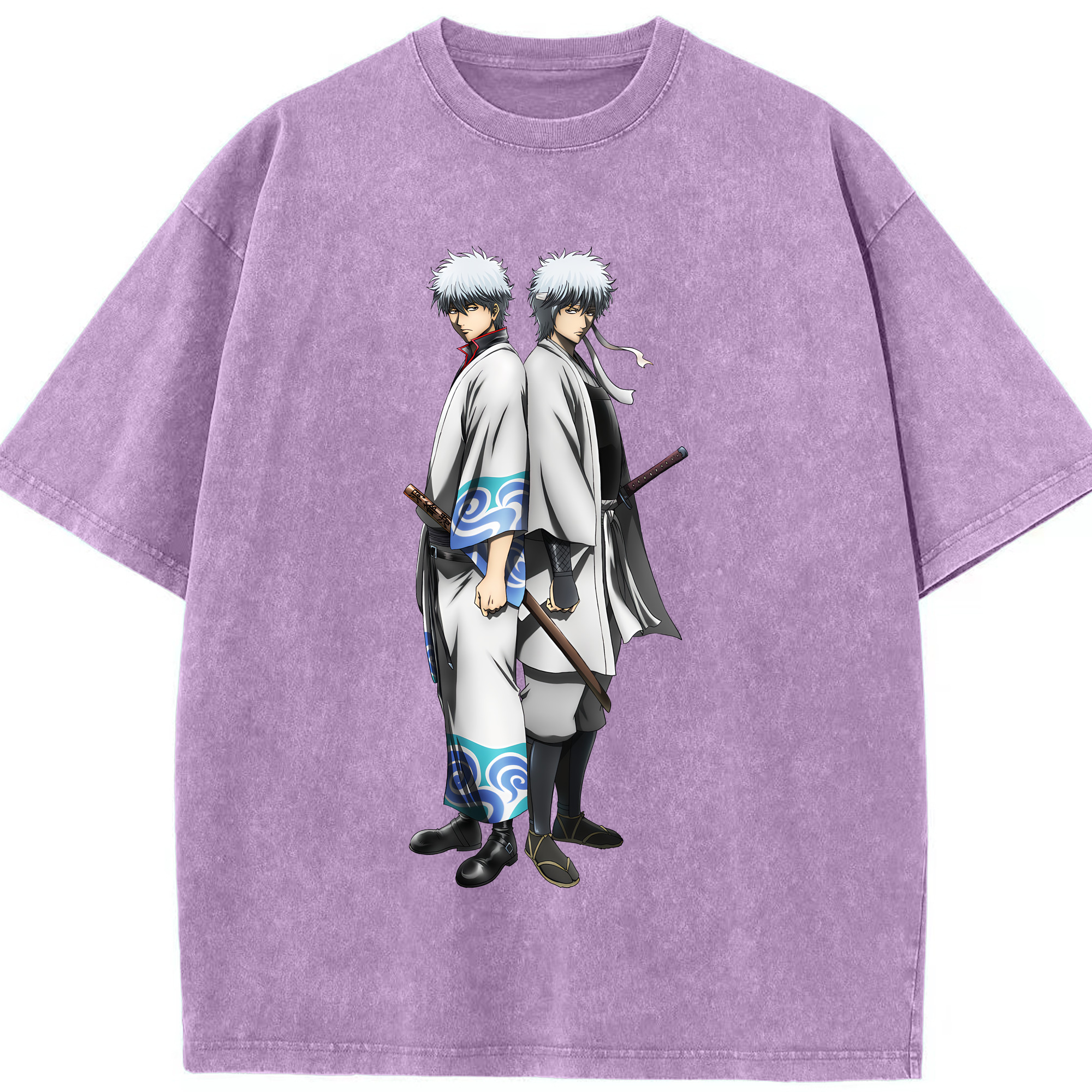 （画像用） ぎんたま 坂田銀時（さかたぎんとき） 神楽 志村新八（しむら しんぱち） GINTAMA Sakata Gintoki Kagura Shimura Shinpachi 綿100% ヴィンテージ風 半袖Tシャツ（フロントプリント）