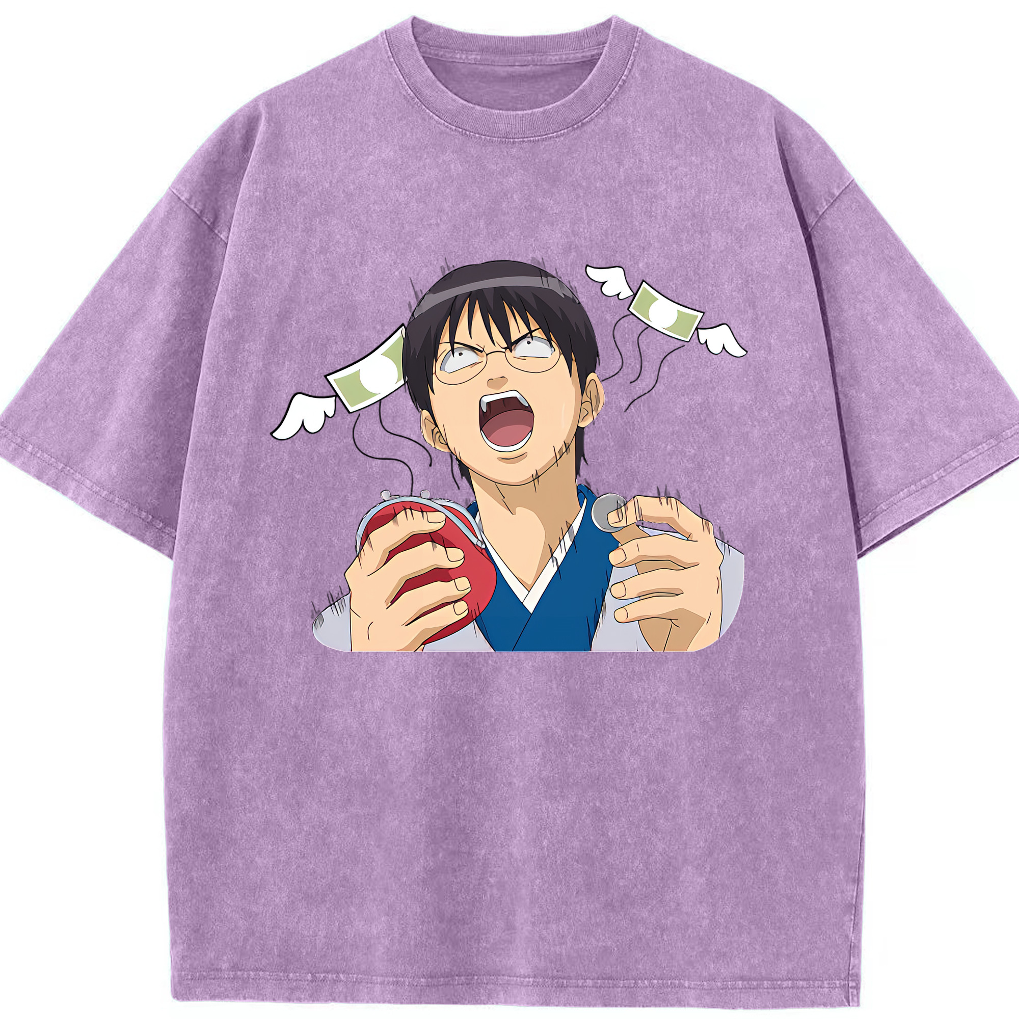 （画像用） ぎんたま 坂田銀時（さかたぎんとき） 神楽 志村新八（しむら しんぱち） GINTAMA Sakata Gintoki Kagura Shimura Shinpachi 綿100% ヴィンテージ風 半袖Tシャツ（フロントプリント）