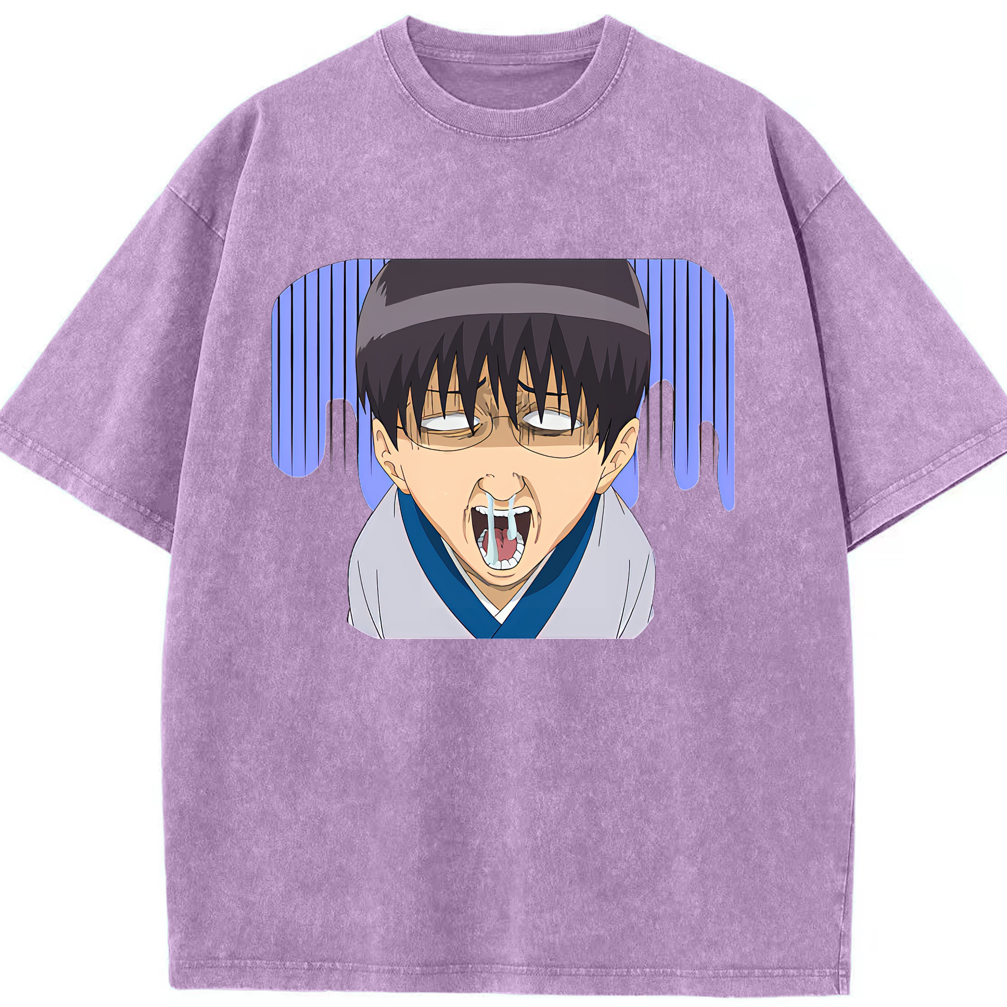 （画像用） ぎんたま 坂田銀時（さかたぎんとき） 神楽 志村新八（しむら しんぱち） GINTAMA Sakata Gintoki Kagura Shimura Shinpachi 綿100% ヴィンテージ風 半袖Tシャツ（フロントプリント）