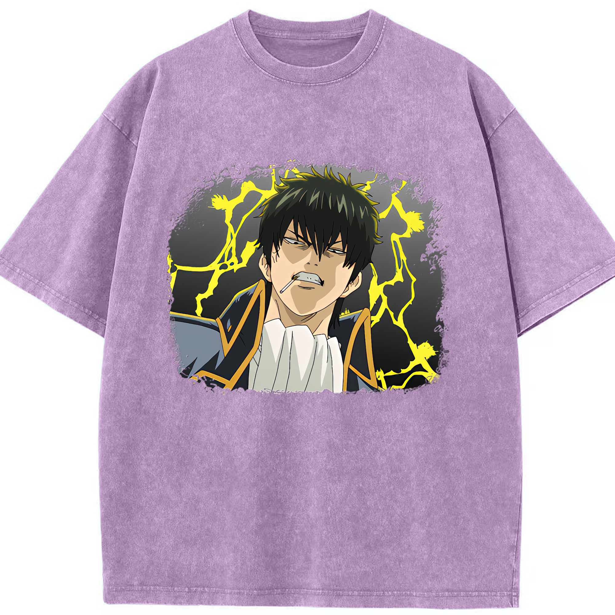 （画像用） ぎんたま 坂田銀時（さかたぎんとき） 神楽 志村新八（しむら しんぱち） GINTAMA Sakata Gintoki Kagura Shimura Shinpachi 綿100% ヴィンテージ風 半袖Tシャツ（フロントプリント）