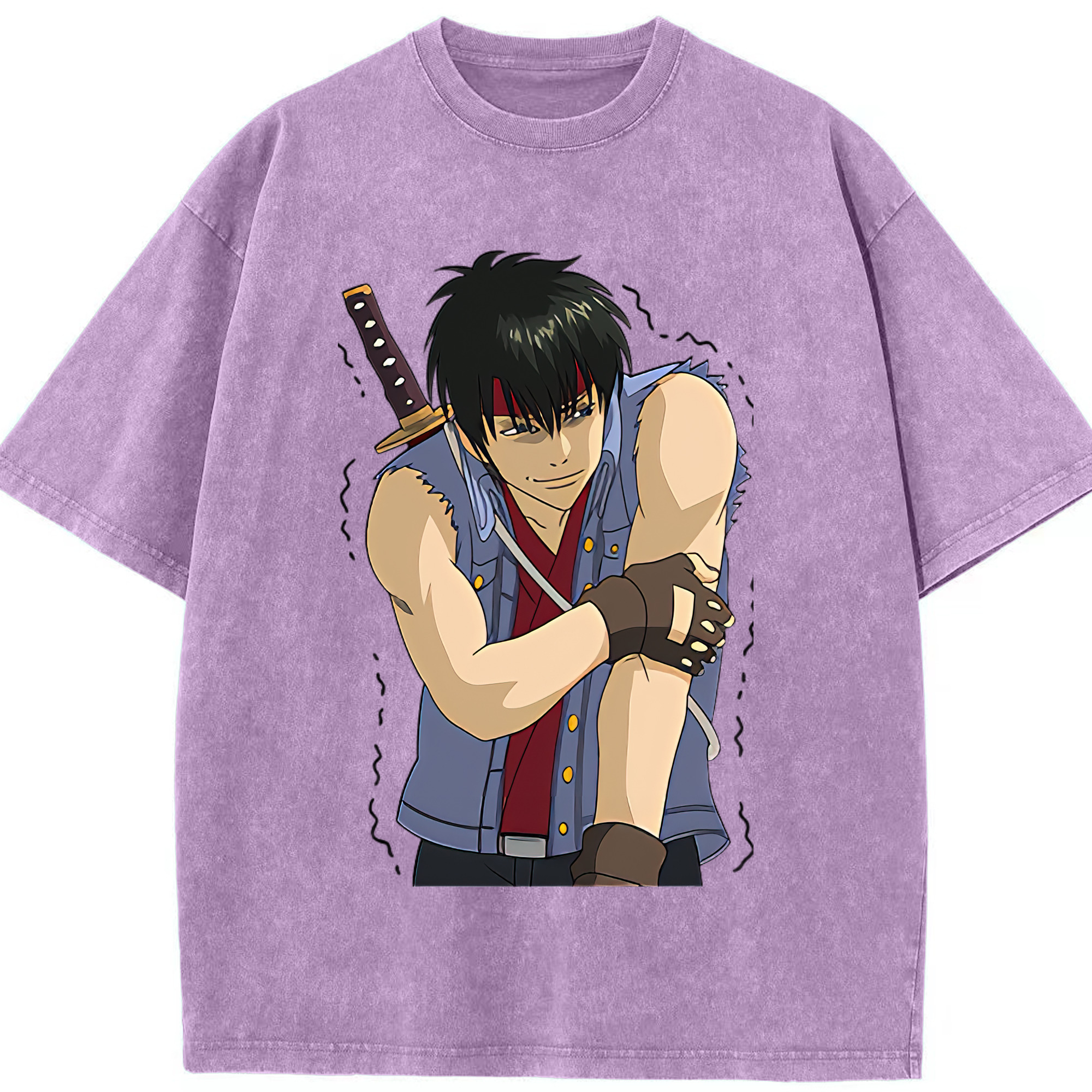 （画像用） ぎんたま 坂田銀時（さかたぎんとき） 神楽 志村新八（しむら しんぱち） GINTAMA Sakata Gintoki Kagura Shimura Shinpachi 綿100% ヴィンテージ風 半袖Tシャツ（フロントプリント）