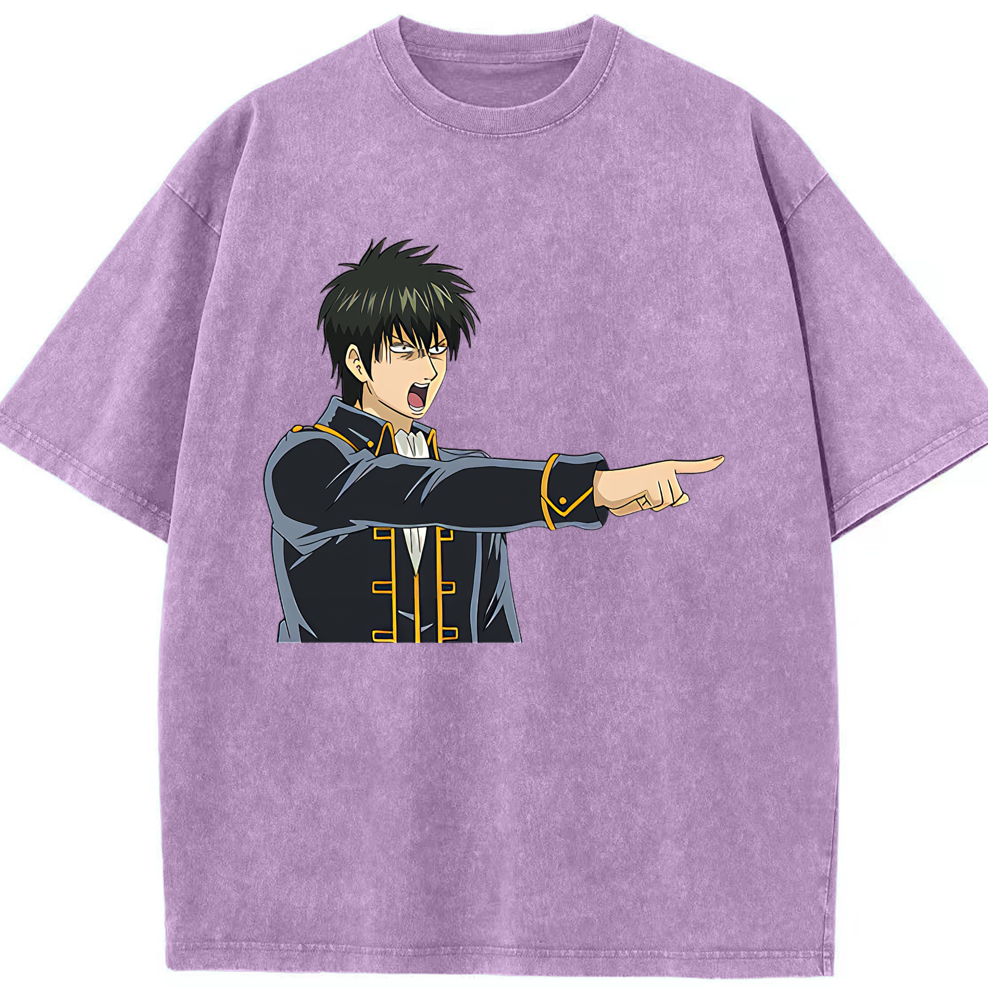 （画像用） ぎんたま 坂田銀時（さかたぎんとき） 神楽 志村新八（しむら しんぱち） GINTAMA Sakata Gintoki Kagura Shimura Shinpachi 綿100% ヴィンテージ風 半袖Tシャツ（フロントプリント）