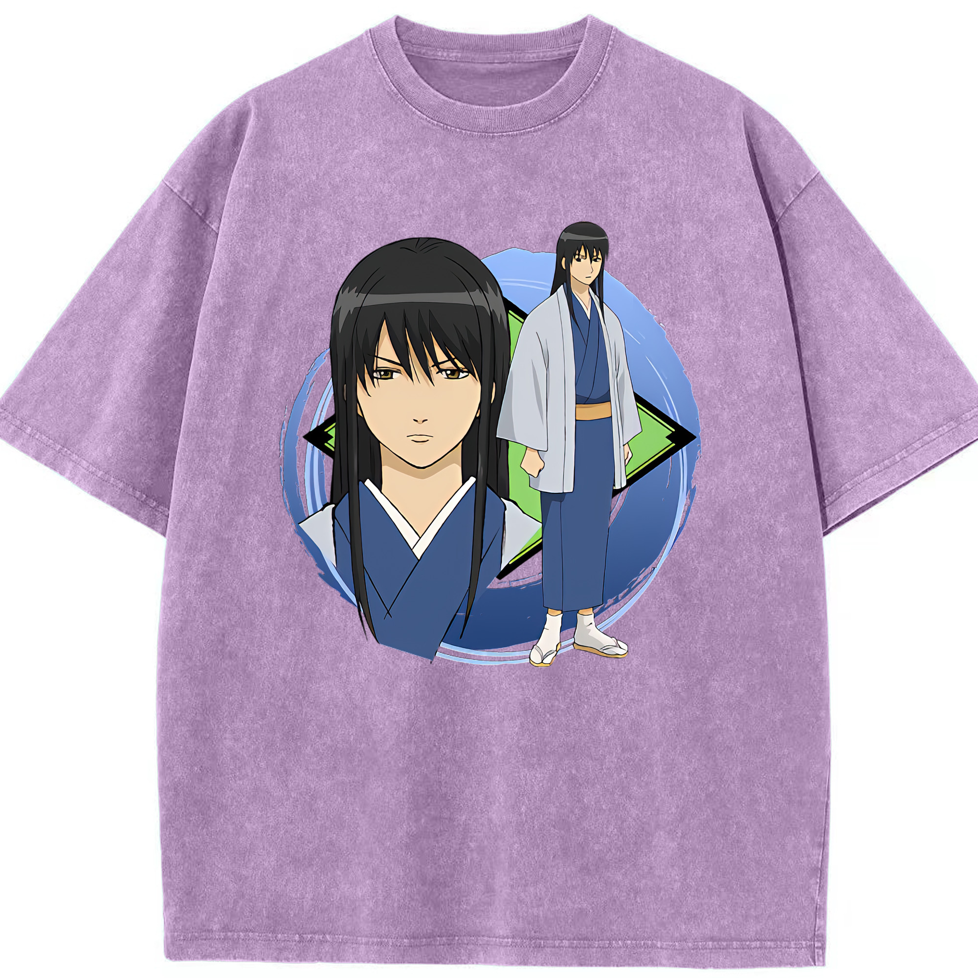 （画像用） ぎんたま 坂田銀時（さかたぎんとき） 神楽 志村新八（しむら しんぱち） GINTAMA Sakata Gintoki Kagura Shimura Shinpachi 綿100% ヴィンテージ風 半袖Tシャツ（フロントプリント）