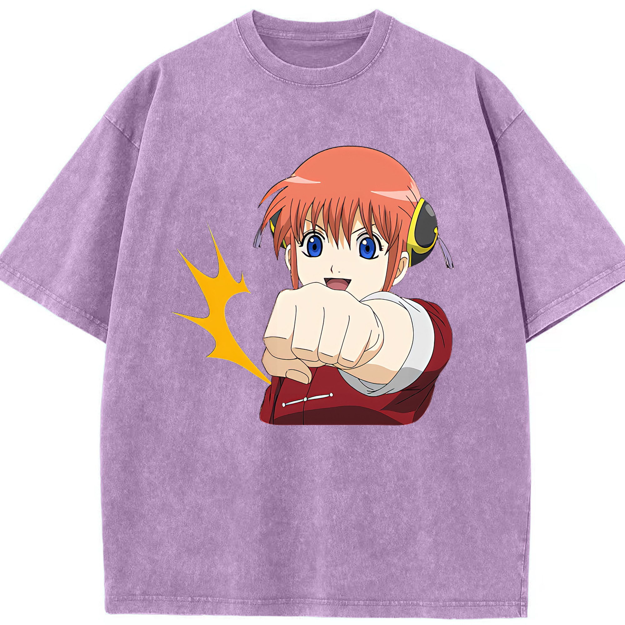 （画像用） ぎんたま 坂田銀時（さかたぎんとき） 神楽 志村新八（しむら しんぱち） GINTAMA Sakata Gintoki Kagura Shimura Shinpachi 綿100% ヴィンテージ風 半袖Tシャツ（フロントプリント）