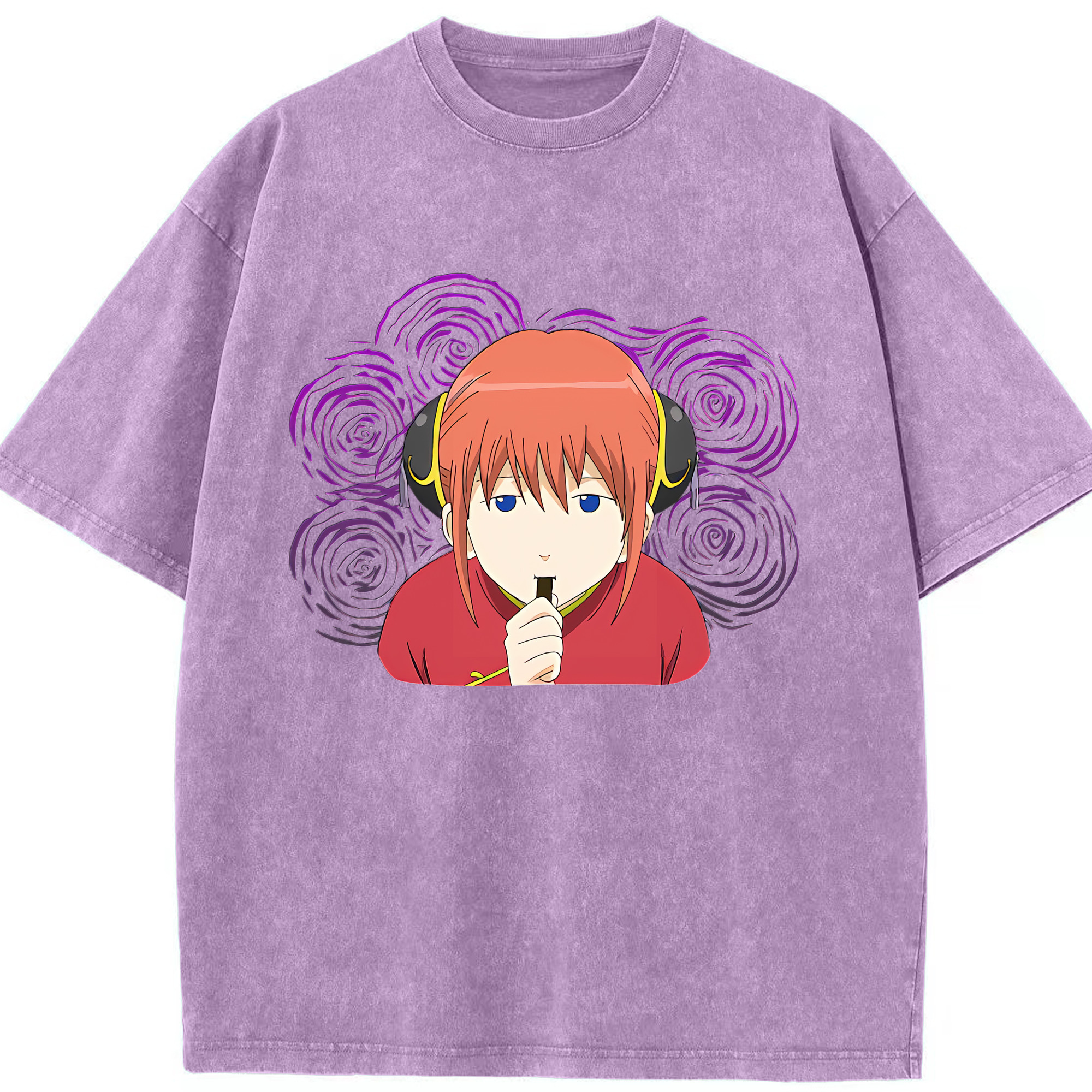 （画像用） ぎんたま 坂田銀時（さかたぎんとき） 神楽 志村新八（しむら しんぱち） GINTAMA Sakata Gintoki Kagura Shimura Shinpachi 綿100% ヴィンテージ風 半袖Tシャツ（フロントプリント）