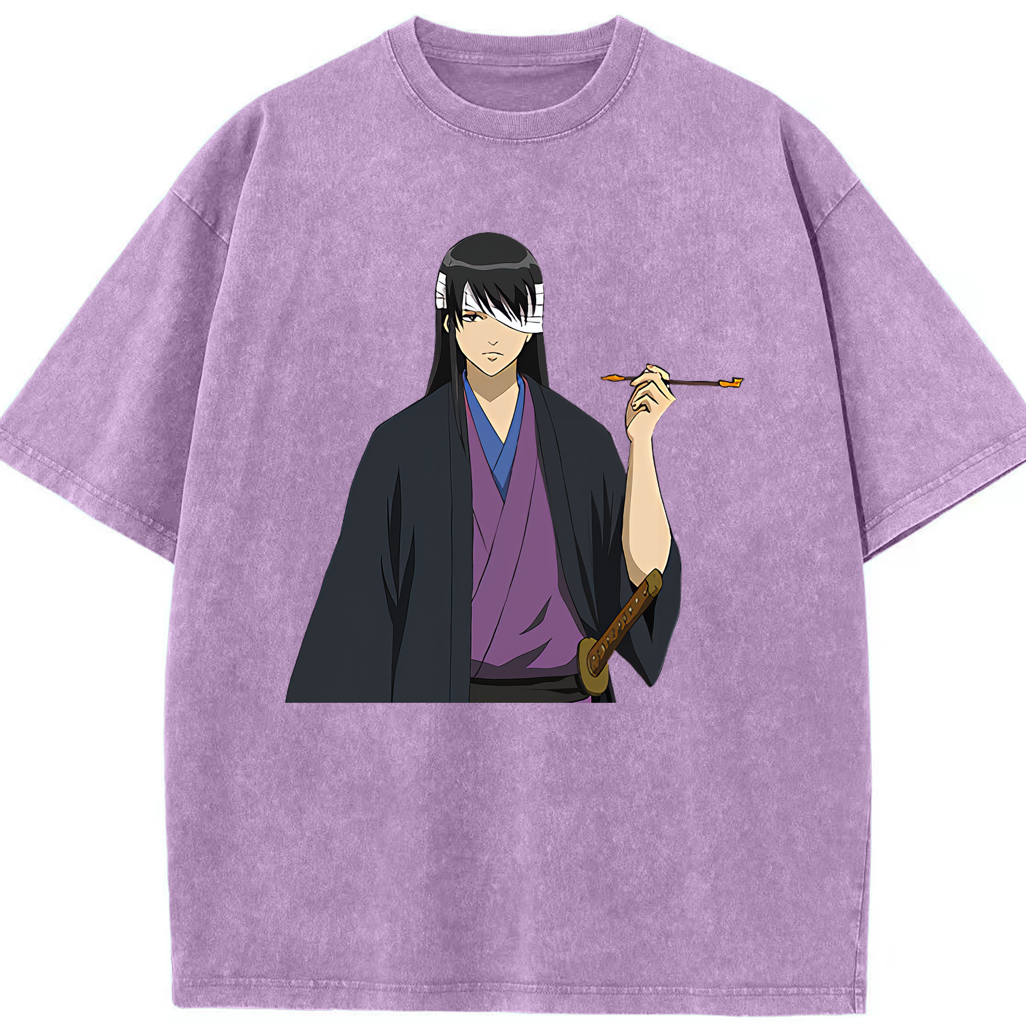 （画像用） ぎんたま 坂田銀時（さかたぎんとき） 神楽 志村新八（しむら しんぱち） GINTAMA Sakata Gintoki Kagura Shimura Shinpachi 綿100% ヴィンテージ風 半袖Tシャツ（フロントプリント）