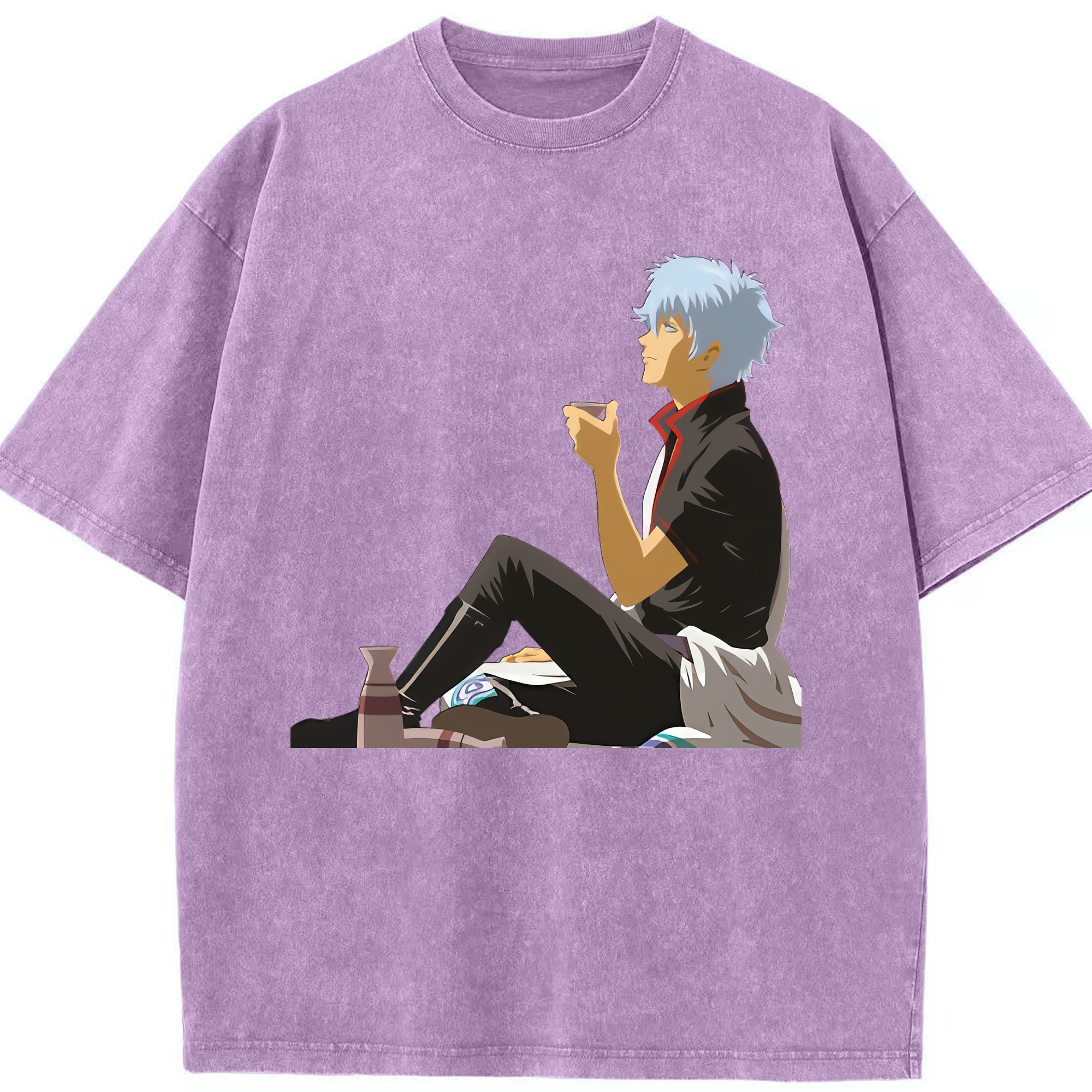 （画像用） ぎんたま 坂田銀時（さかたぎんとき） 神楽 志村新八（しむら しんぱち） GINTAMA Sakata Gintoki Kagura Shimura Shinpachi 綿100% ヴィンテージ風 半袖Tシャツ（フロントプリント）