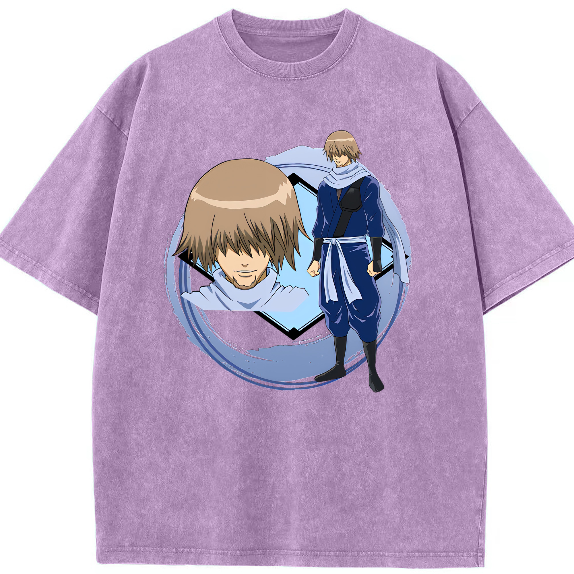 （画像用） ぎんたま 坂田銀時（さかたぎんとき） 神楽 志村新八（しむら しんぱち） GINTAMA Sakata Gintoki Kagura Shimura Shinpachi 綿100% ヴィンテージ風 半袖Tシャツ（フロントプリント）