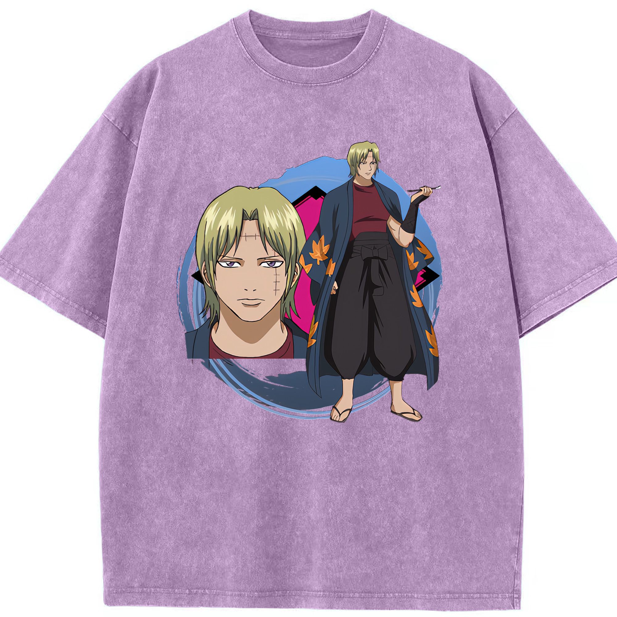 （画像用） ぎんたま 坂田銀時（さかたぎんとき） 神楽 志村新八（しむら しんぱち） GINTAMA Sakata Gintoki Kagura Shimura Shinpachi 綿100% ヴィンテージ風 半袖Tシャツ（フロントプリント）