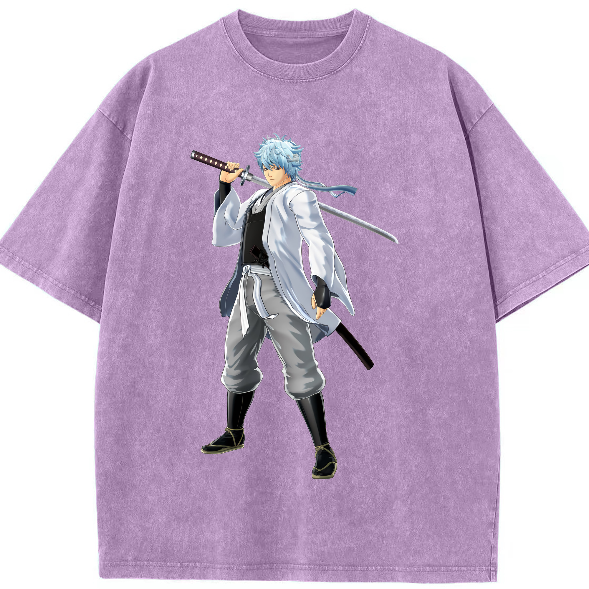 （画像用） ぎんたま 坂田銀時（さかたぎんとき） 神楽 志村新八（しむら しんぱち） GINTAMA Sakata Gintoki Kagura Shimura Shinpachi 綿100% ヴィンテージ風 半袖Tシャツ（フロントプリント）