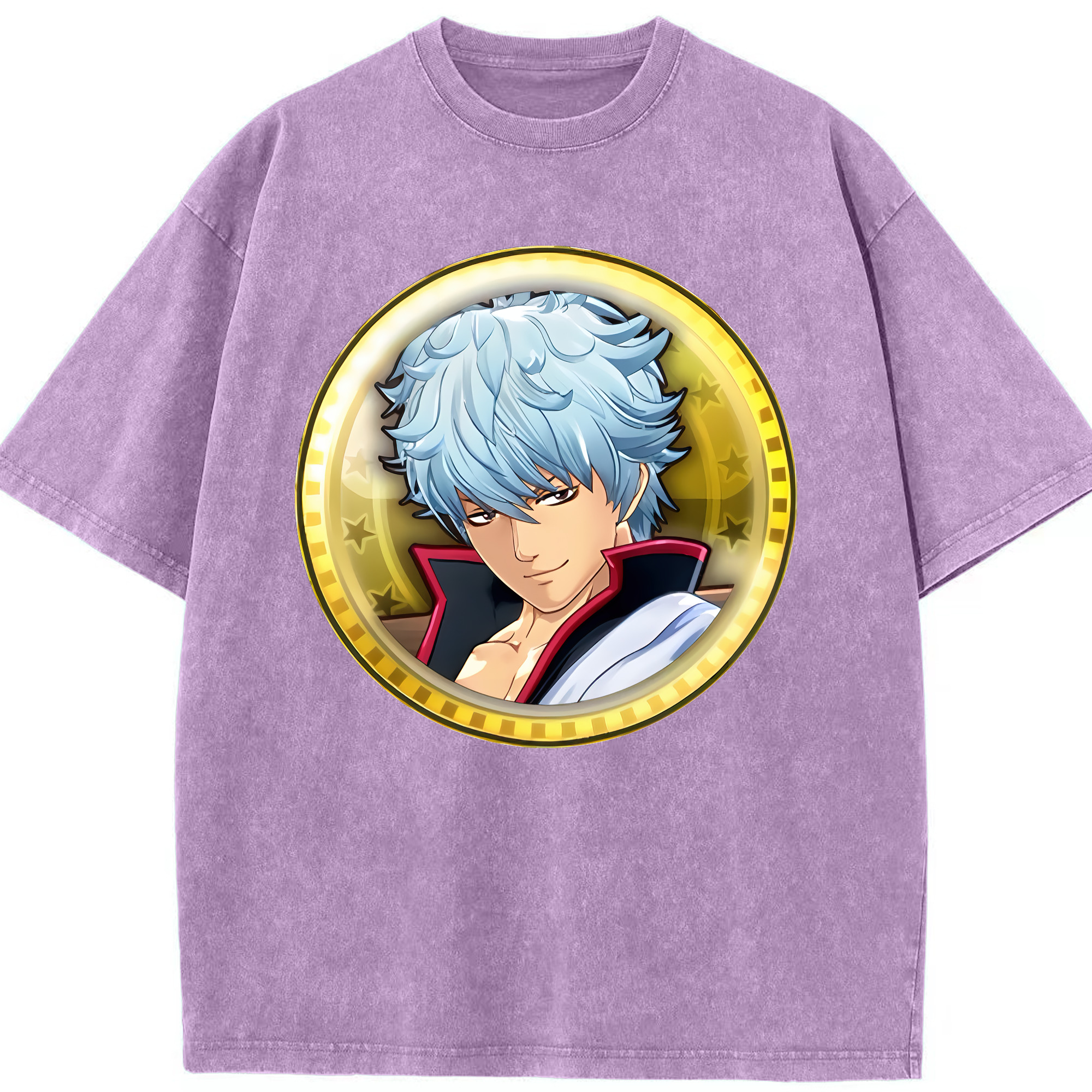 （画像用） ぎんたま 坂田銀時（さかたぎんとき） 神楽 志村新八（しむら しんぱち） GINTAMA Sakata Gintoki Kagura Shimura Shinpachi 綿100% ヴィンテージ風 半袖Tシャツ（フロントプリント）