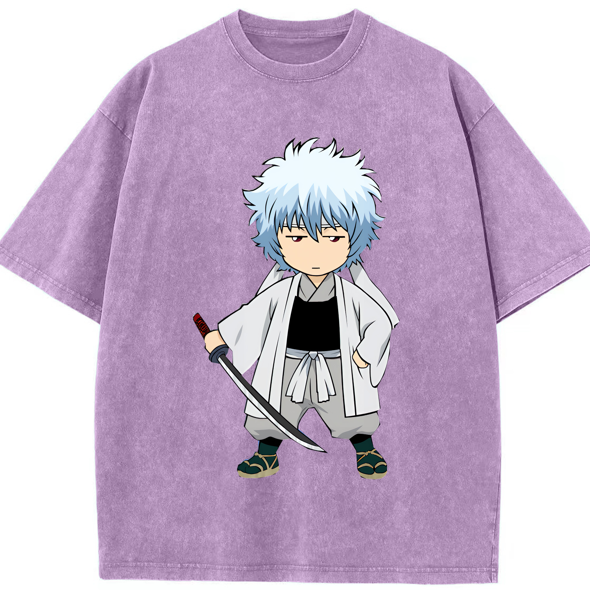 （画像用） ぎんたま 坂田銀時（さかたぎんとき） 神楽 志村新八（しむら しんぱち） GINTAMA Sakata Gintoki Kagura Shimura Shinpachi 綿100% ヴィンテージ風 半袖Tシャツ（フロントプリント）