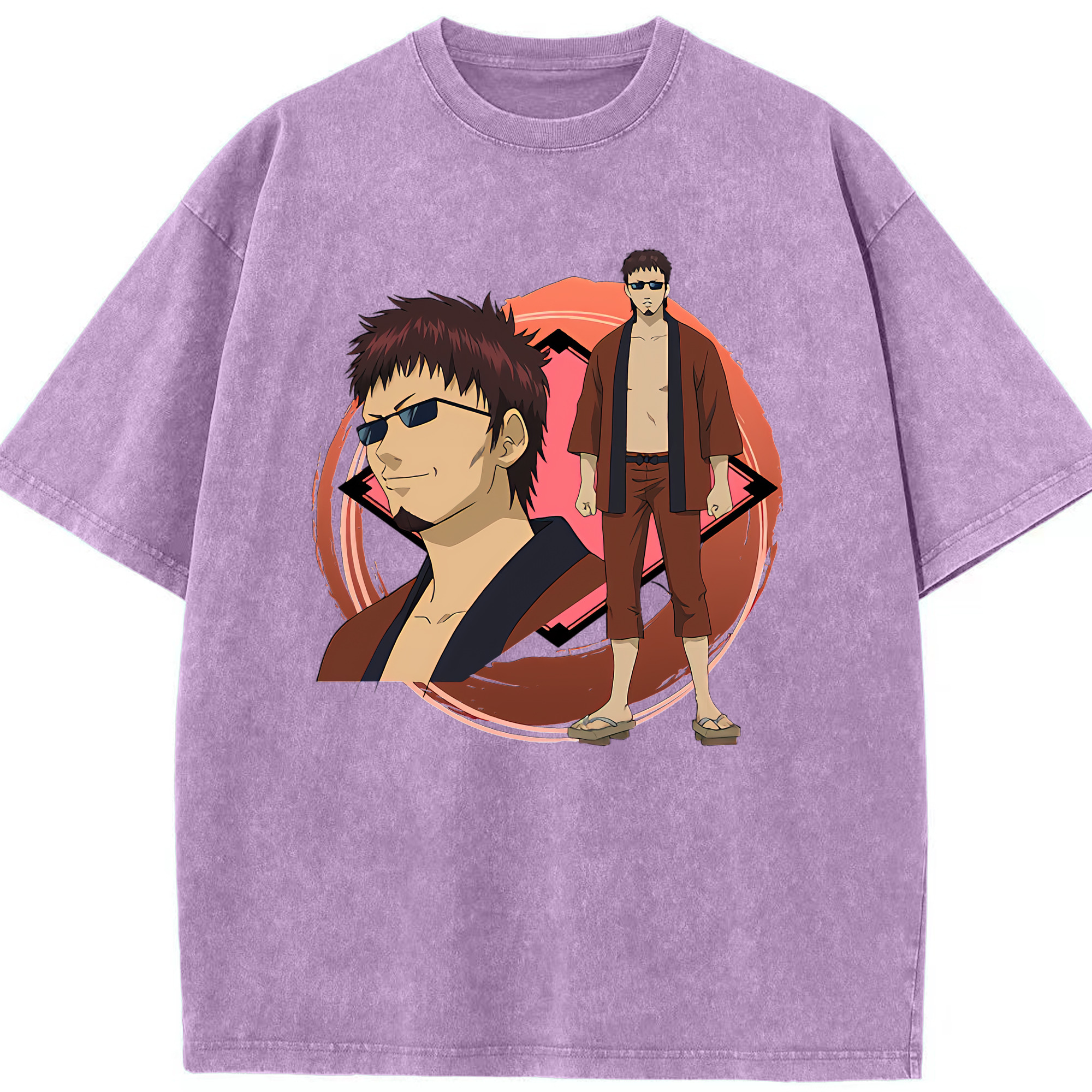 （画像用） ぎんたま 坂田銀時（さかたぎんとき） 神楽 志村新八（しむら しんぱち） GINTAMA Sakata Gintoki Kagura Shimura Shinpachi 綿100% ヴィンテージ風 半袖Tシャツ（フロントプリント）
