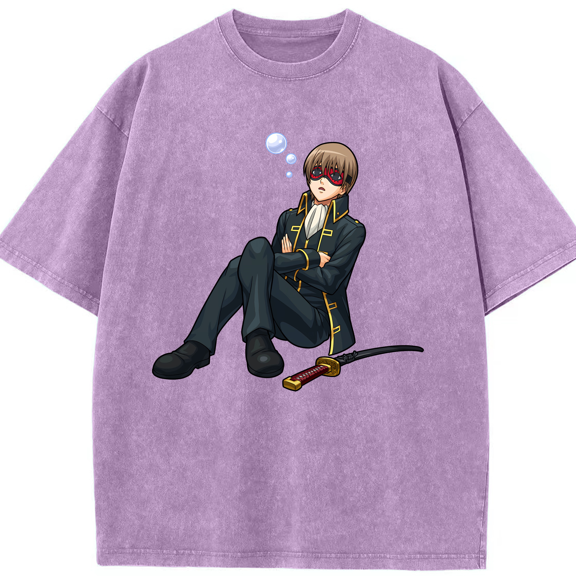 （画像用） ぎんたま 坂田銀時（さかたぎんとき） 神楽 志村新八（しむら しんぱち） GINTAMA Sakata Gintoki Kagura Shimura Shinpachi 綿100% ヴィンテージ風 半袖Tシャツ（フロントプリント）