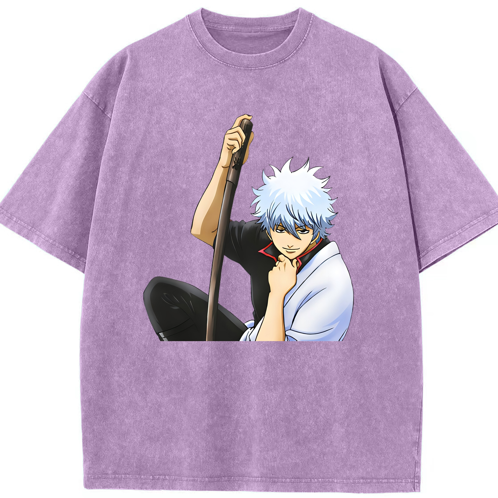 （画像用） ぎんたま 坂田銀時（さかたぎんとき） 神楽 志村新八（しむら しんぱち） GINTAMA Sakata Gintoki Kagura Shimura Shinpachi 綿100% ヴィンテージ風 半袖Tシャツ（フロントプリント）