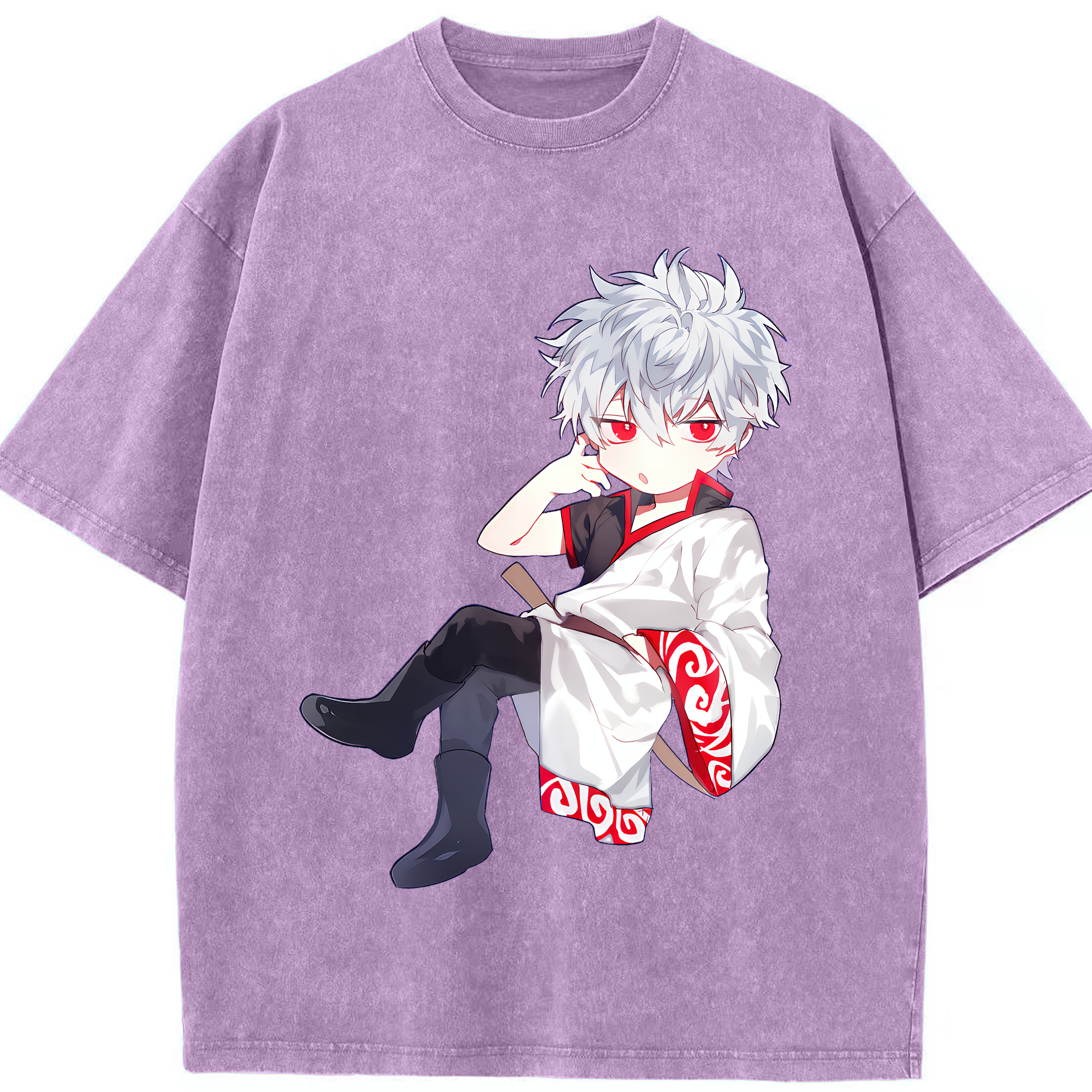 （画像用） ぎんたま 坂田銀時（さかたぎんとき） 神楽 志村新八（しむら しんぱち） GINTAMA Sakata Gintoki Kagura Shimura Shinpachi 綿100% ヴィンテージ風 半袖Tシャツ（フロントプリント）