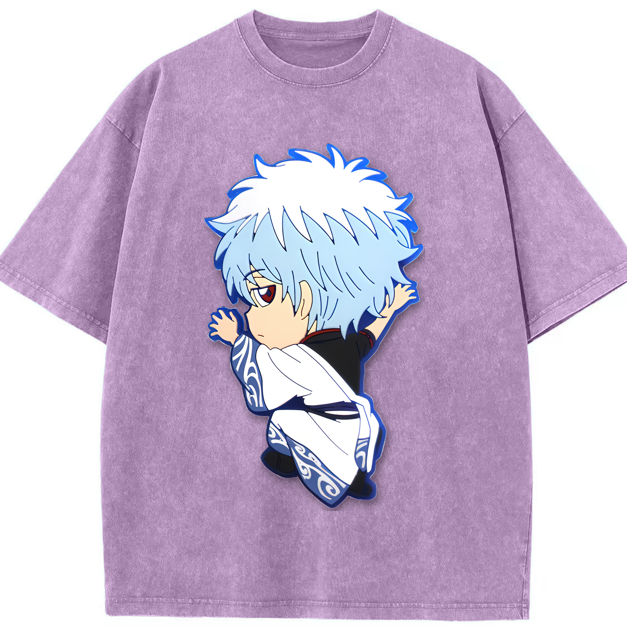 （画像用） ぎんたま 坂田銀時（さかたぎんとき） 神楽 志村新八（しむら しんぱち） GINTAMA Sakata Gintoki Kagura Shimura Shinpachi 綿100% ヴィンテージ風 半袖Tシャツ（フロントプリント）