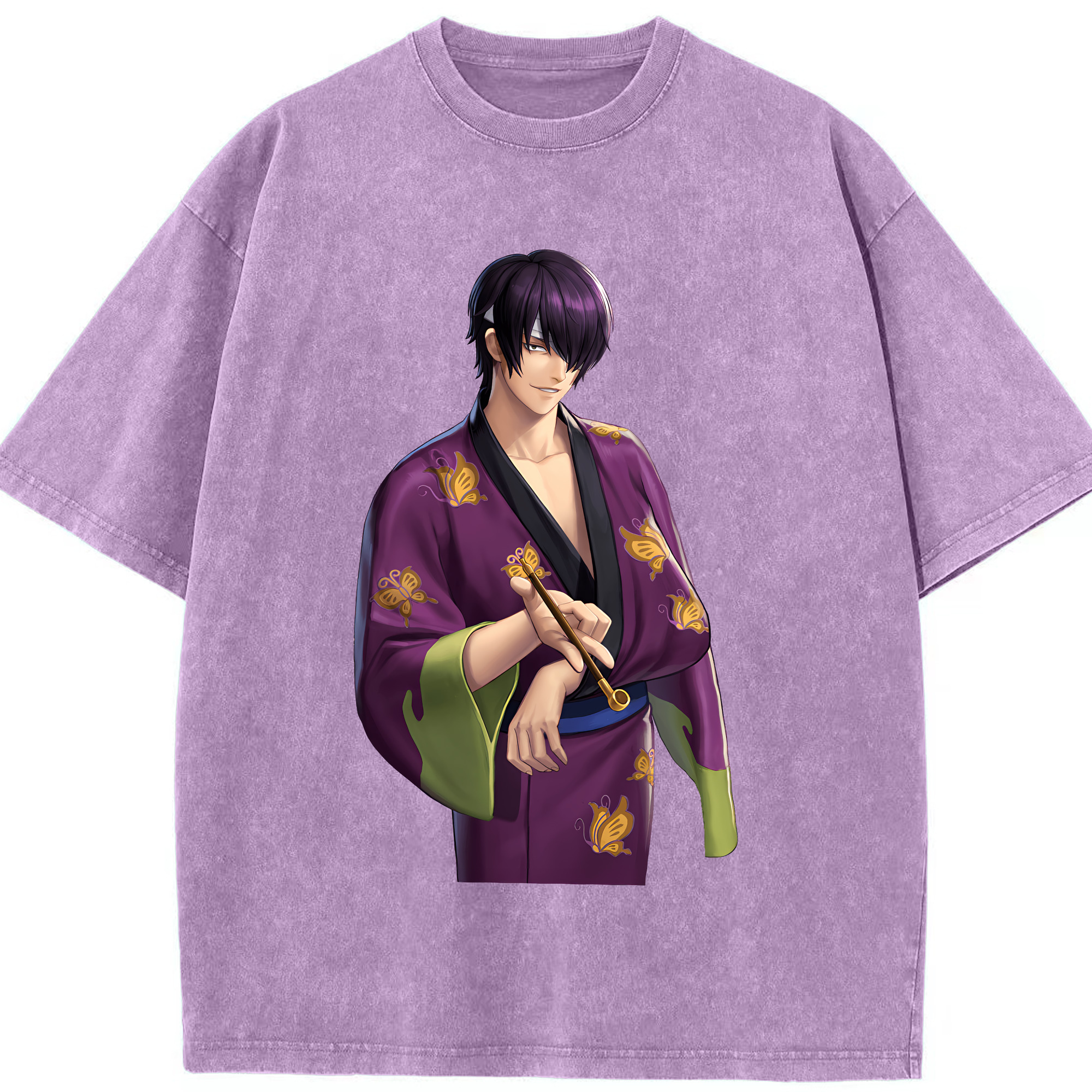 （画像用） ぎんたま 坂田銀時（さかたぎんとき） 神楽 志村新八（しむら しんぱち） GINTAMA Sakata Gintoki Kagura Shimura Shinpachi 綿100% ヴィンテージ風 半袖Tシャツ（フロントプリント）
