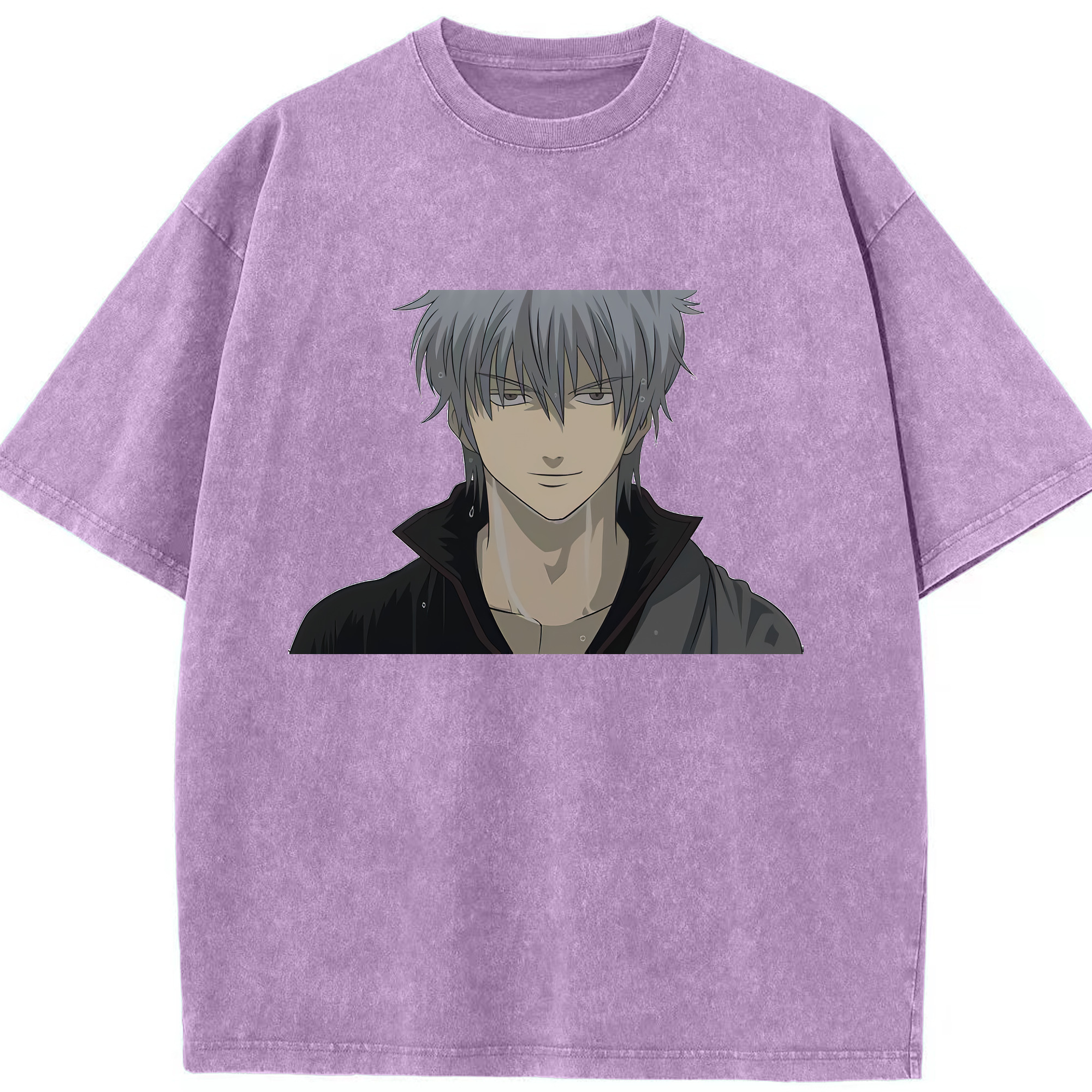 （画像用） ぎんたま 坂田銀時（さかたぎんとき） 神楽 志村新八（しむら しんぱち） GINTAMA Sakata Gintoki Kagura Shimura Shinpachi 綿100% ヴィンテージ風 半袖Tシャツ（フロントプリント）