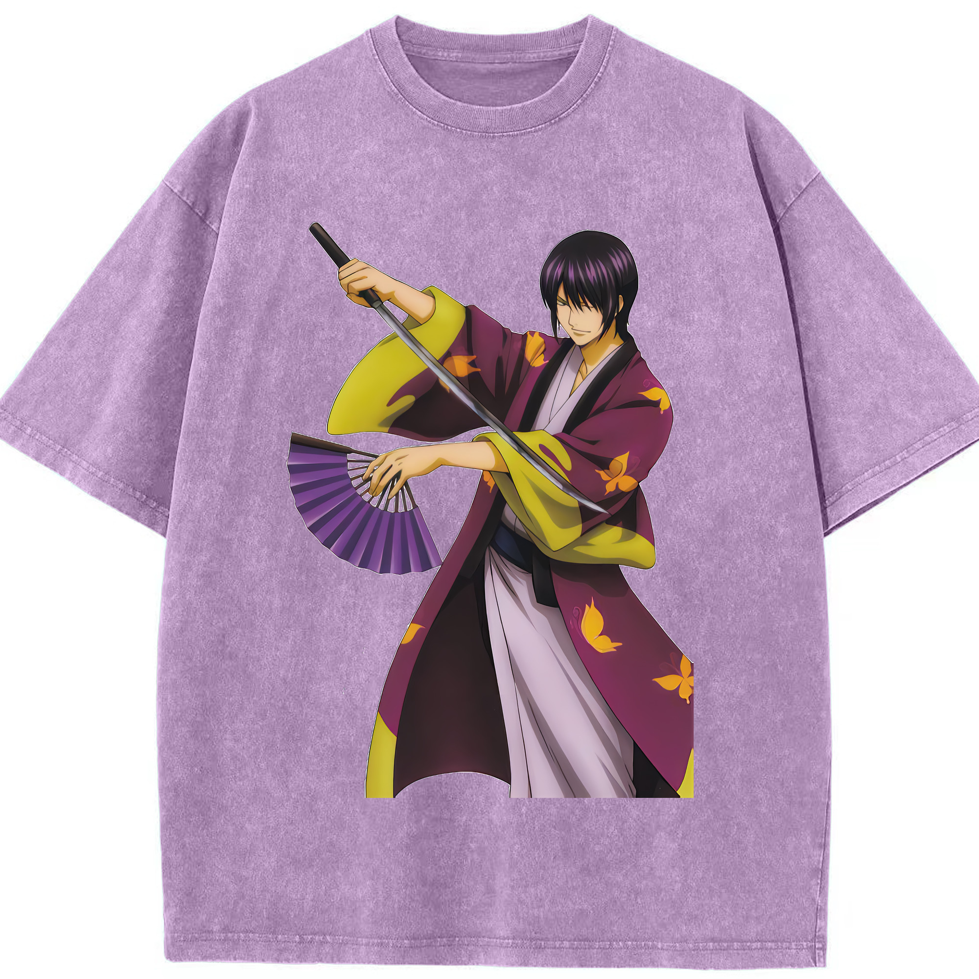 （画像用） ぎんたま 坂田銀時（さかたぎんとき） 神楽 志村新八（しむら しんぱち） GINTAMA Sakata Gintoki Kagura Shimura Shinpachi 綿100% ヴィンテージ風 半袖Tシャツ（フロントプリント）