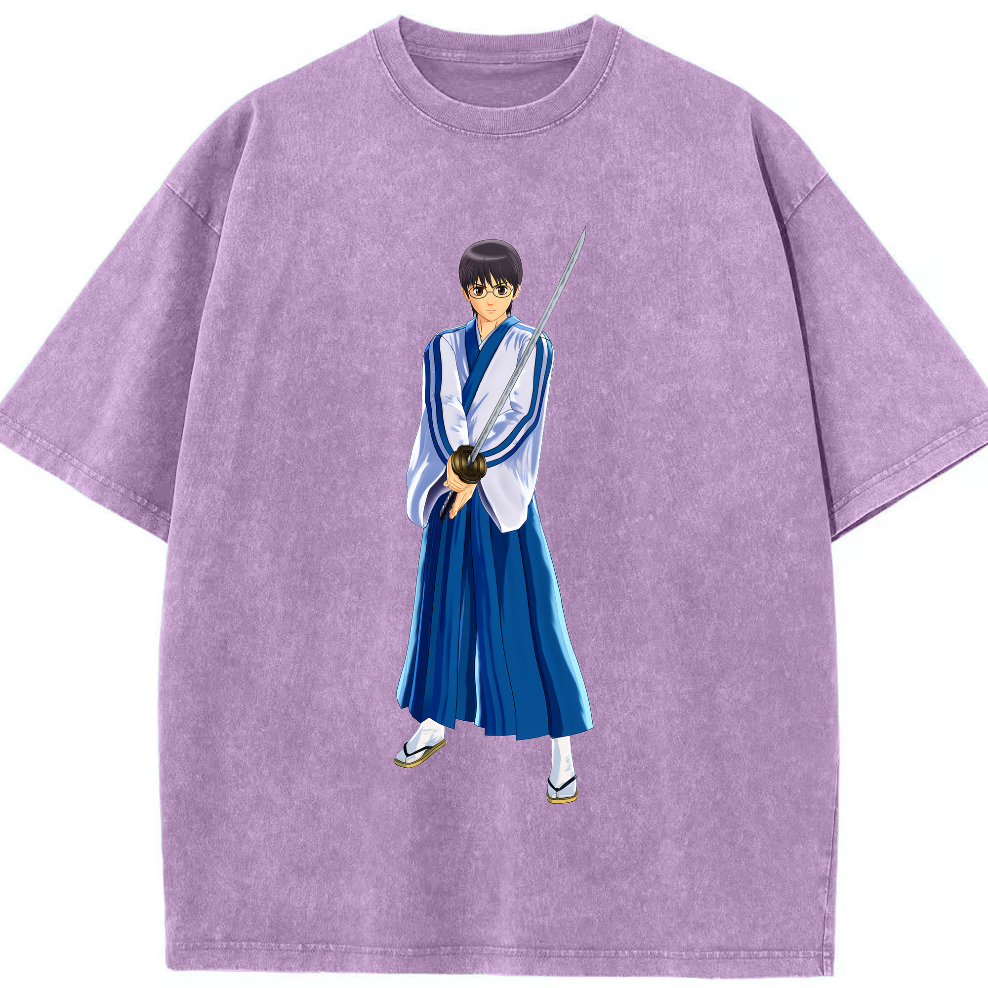 （画像用） ぎんたま 坂田銀時（さかたぎんとき） 神楽 志村新八（しむら しんぱち） GINTAMA Sakata Gintoki Kagura Shimura Shinpachi 綿100% ヴィンテージ風 半袖Tシャツ（フロントプリント）