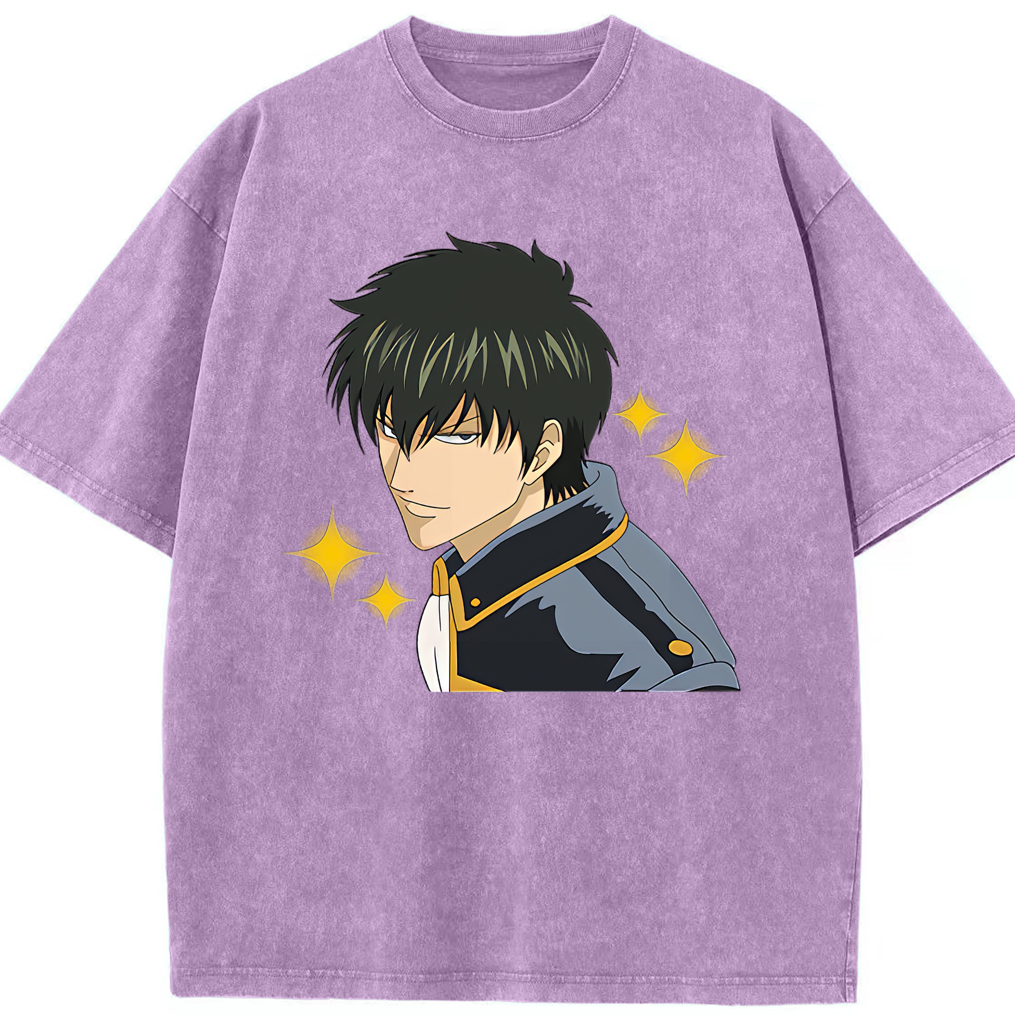 （画像用） ぎんたま 坂田銀時（さかたぎんとき） 神楽 志村新八（しむら しんぱち） GINTAMA Sakata Gintoki Kagura Shimura Shinpachi 綿100% ヴィンテージ風 半袖Tシャツ（フロントプリント）